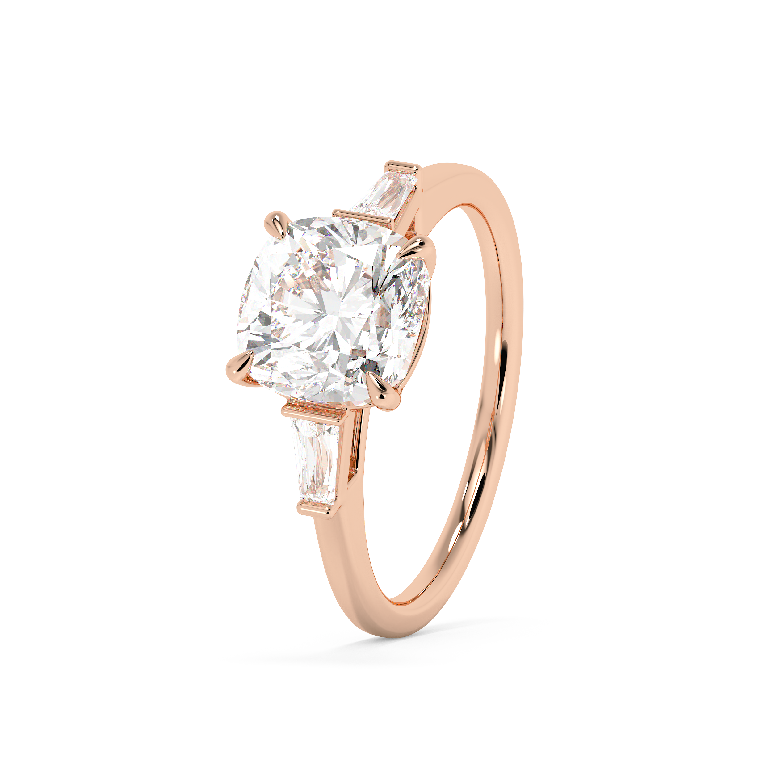 Emerald Solitaire Lab Grown Diamond Engagement Ring