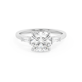 Emerald Solitaire Lab Grown Diamond Engagement Ring