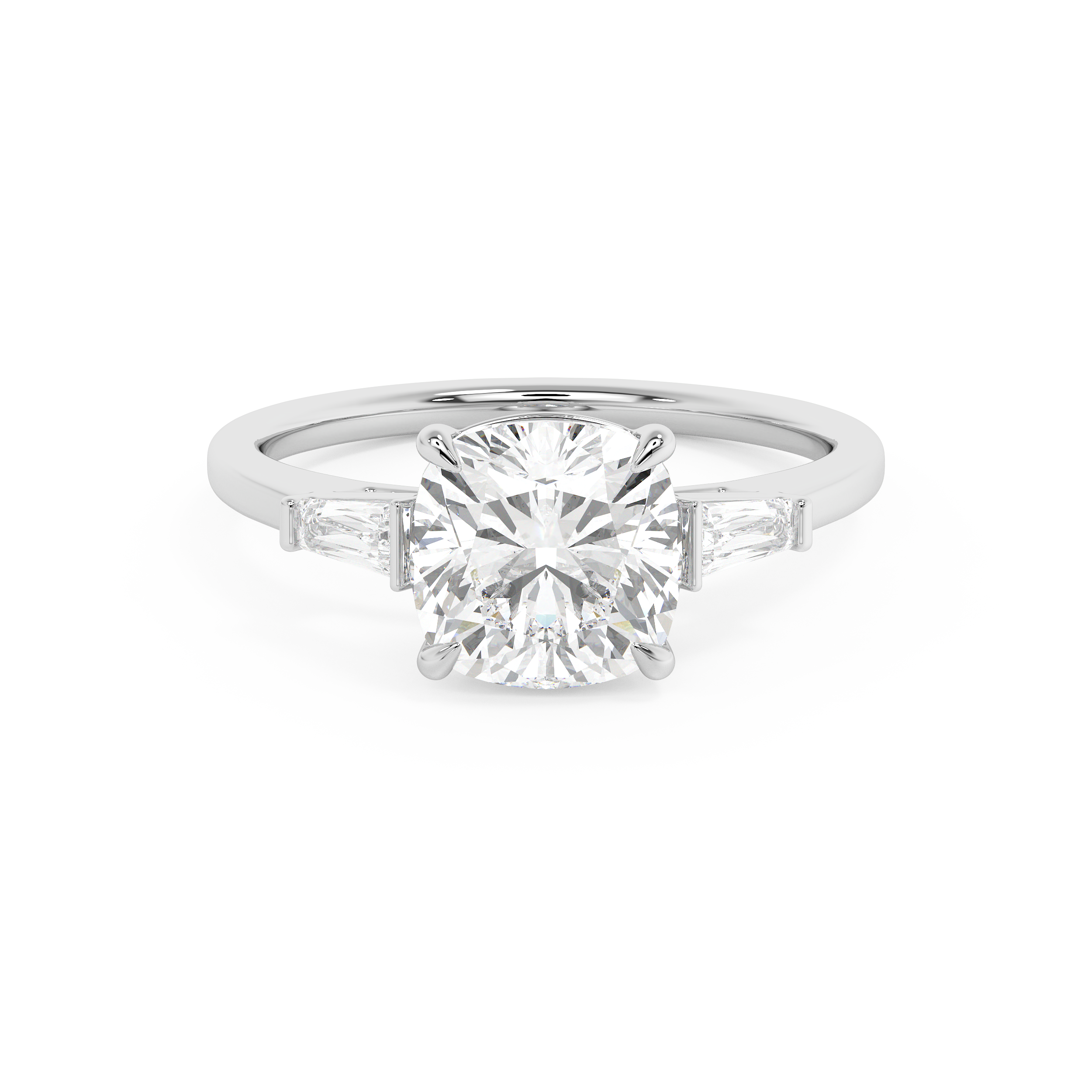 Emerald Solitaire Lab Grown Diamond Engagement Ring