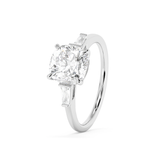 Emerald Solitaire Lab Grown Diamond Engagement Ring