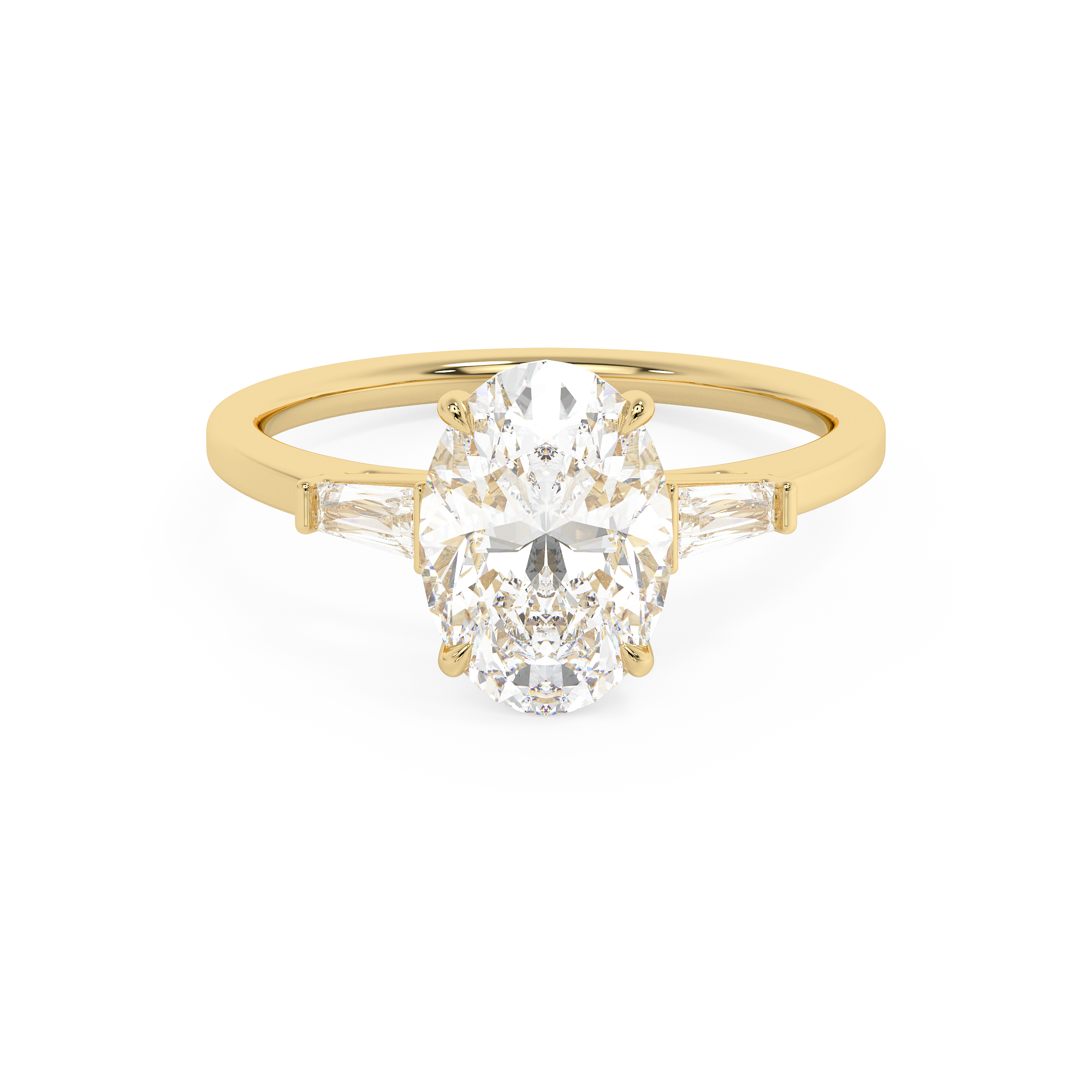 Emerald Solitaire Lab Grown Diamond Engagement Ring