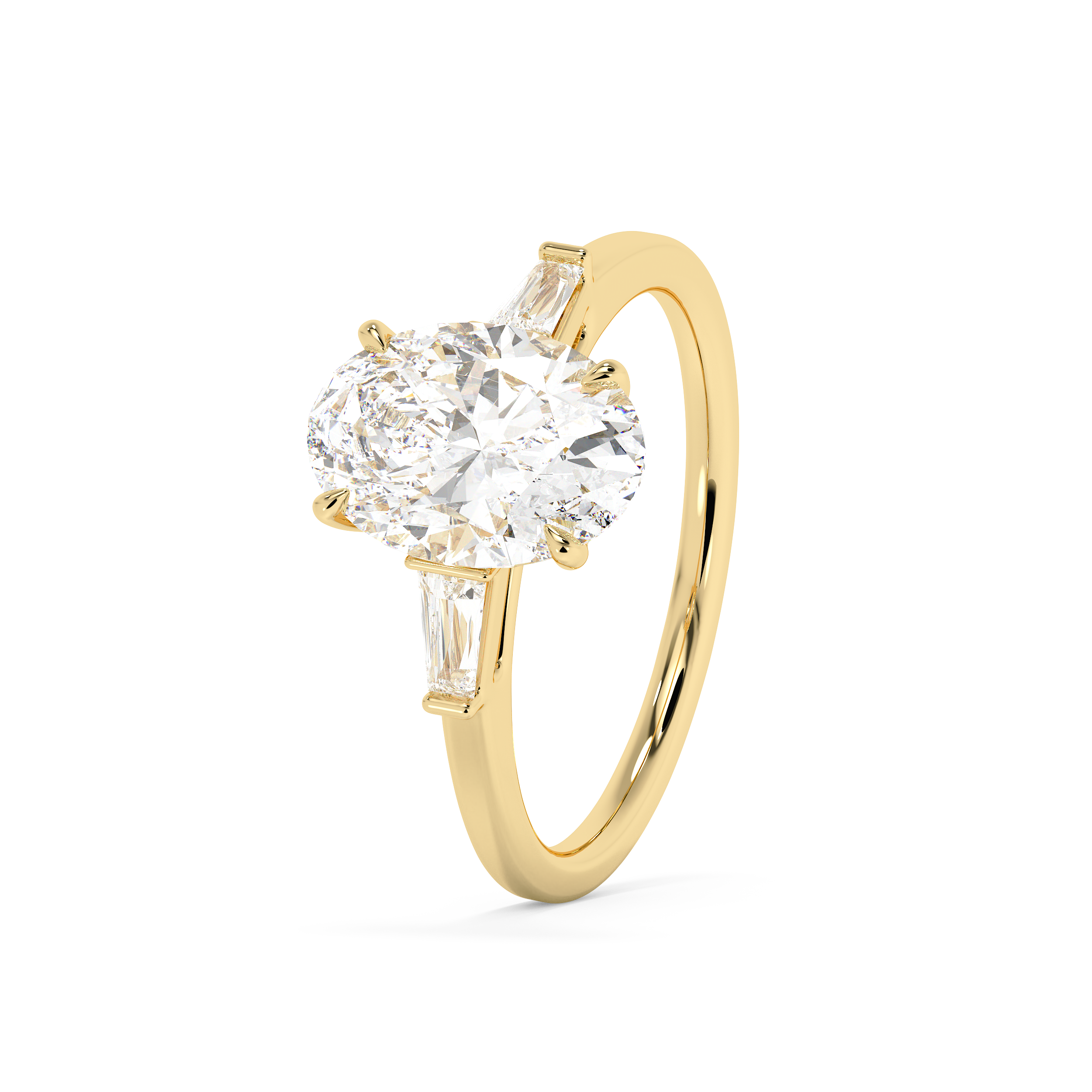 Emerald Solitaire Lab Grown Diamond Engagement Ring