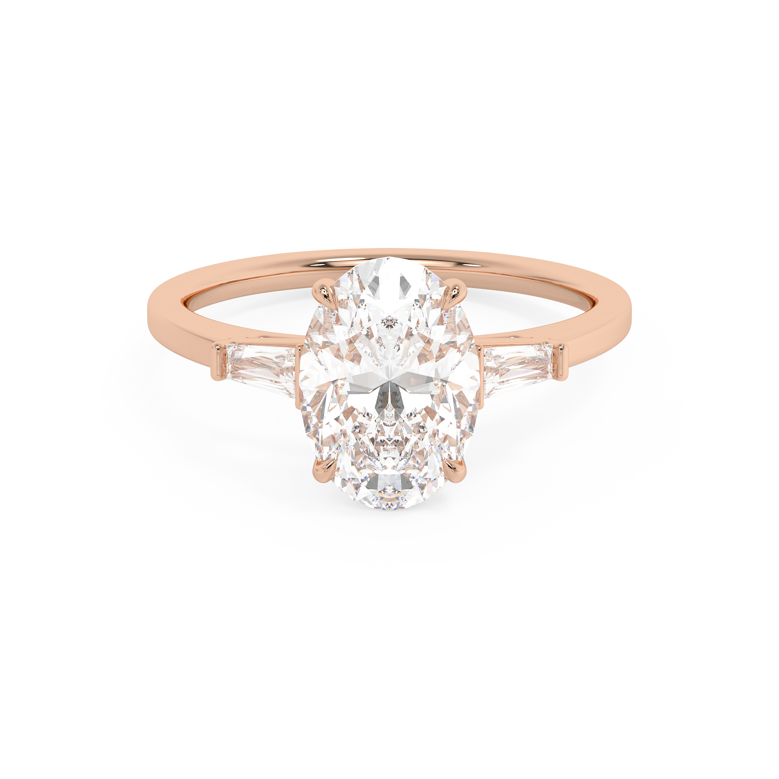 Emerald Solitaire Lab Grown Diamond Engagement Ring