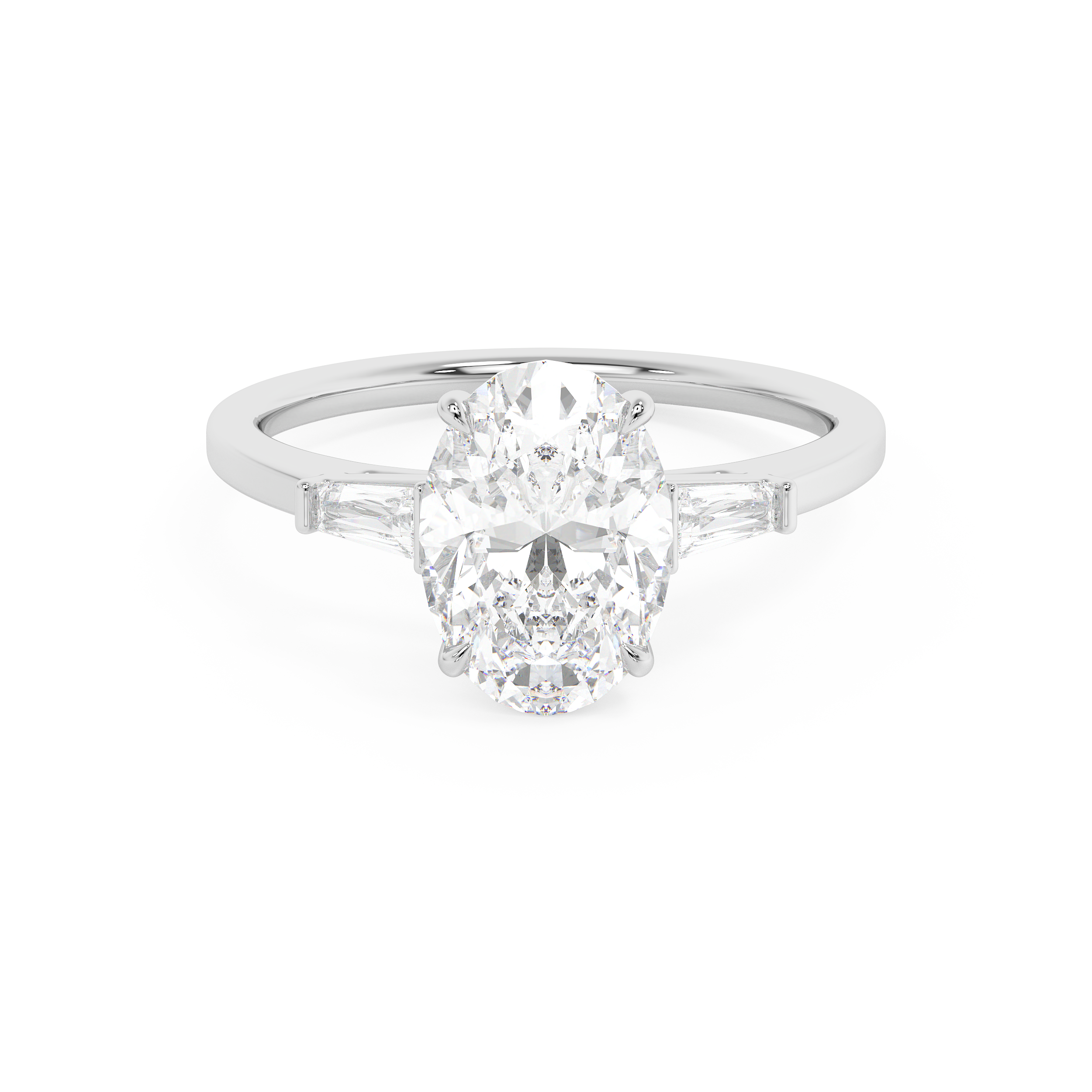Emerald Solitaire Lab Grown Diamond Engagement Ring