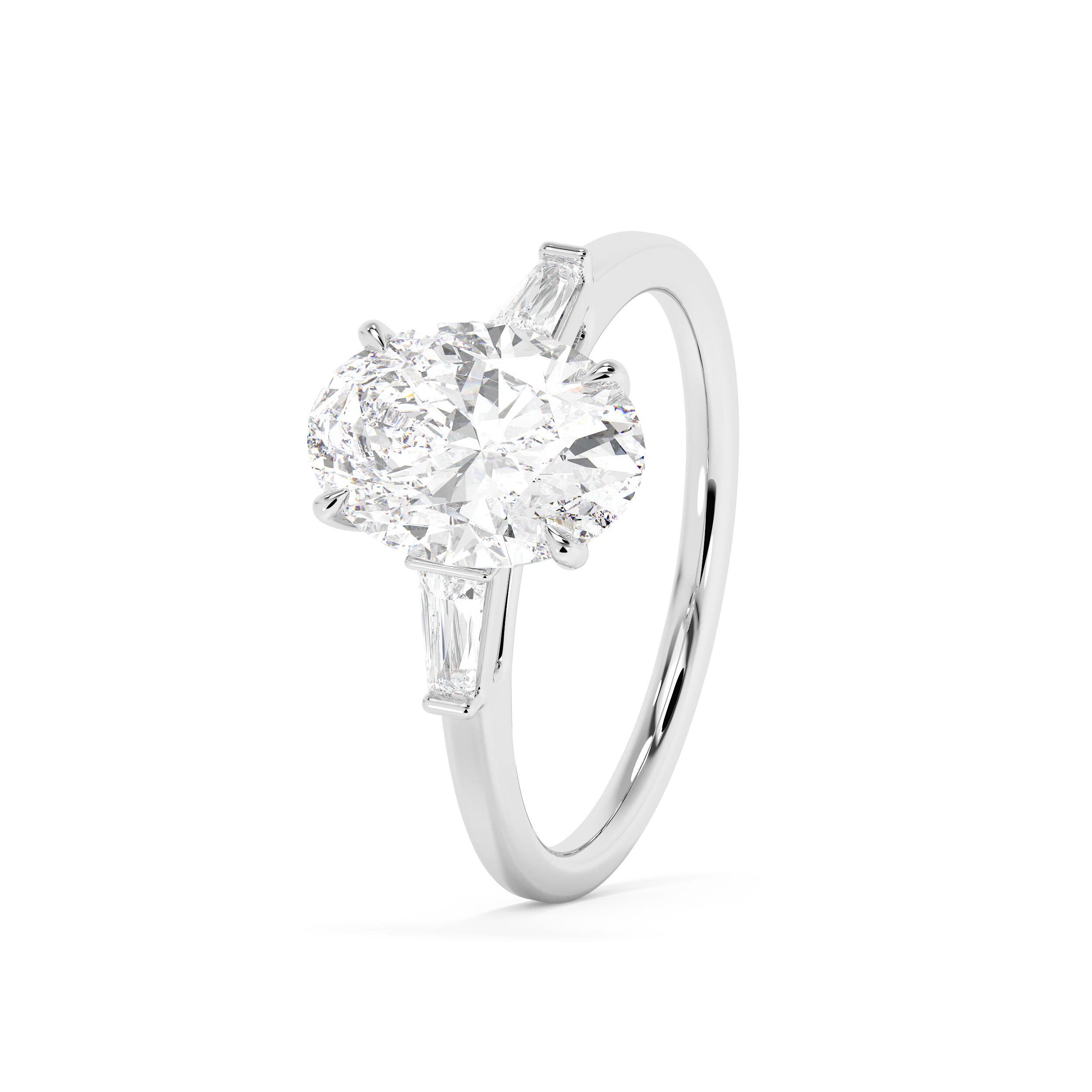 Emerald Solitaire Lab Grown Diamond Engagement Ring