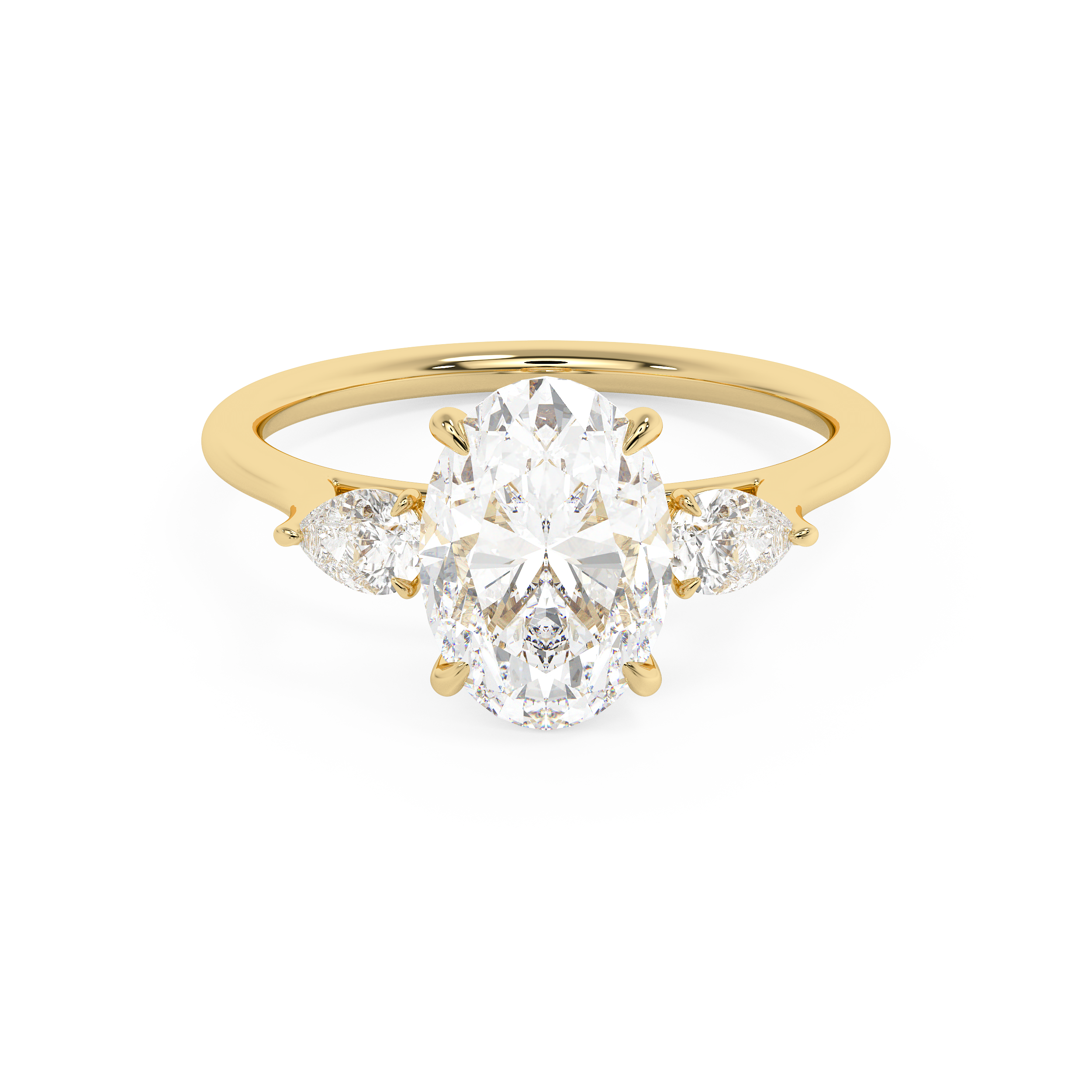 Emerald Solitaire Lab Grown Diamond Engagement Ring