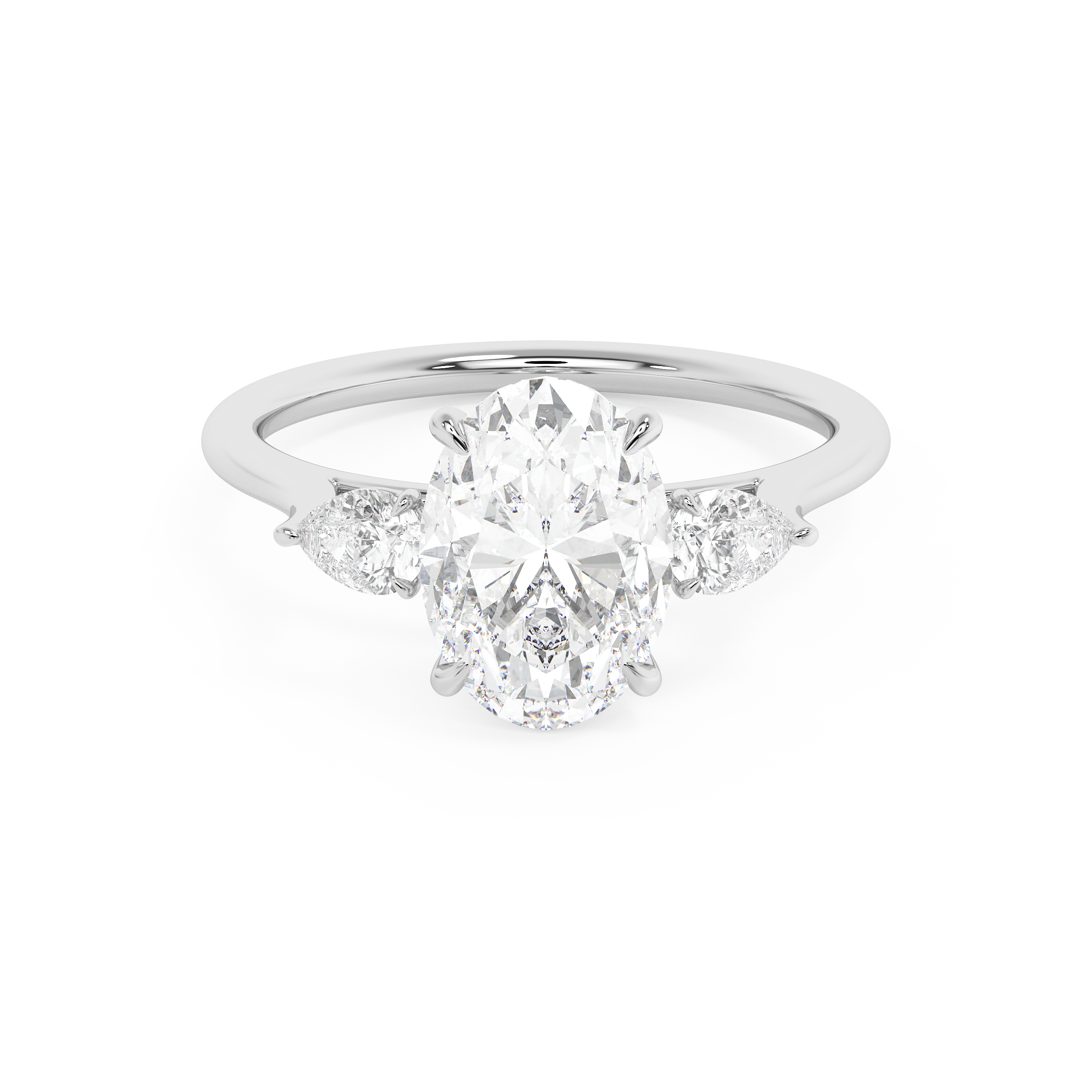 Emerald Solitaire Lab Grown Diamond Engagement Ring