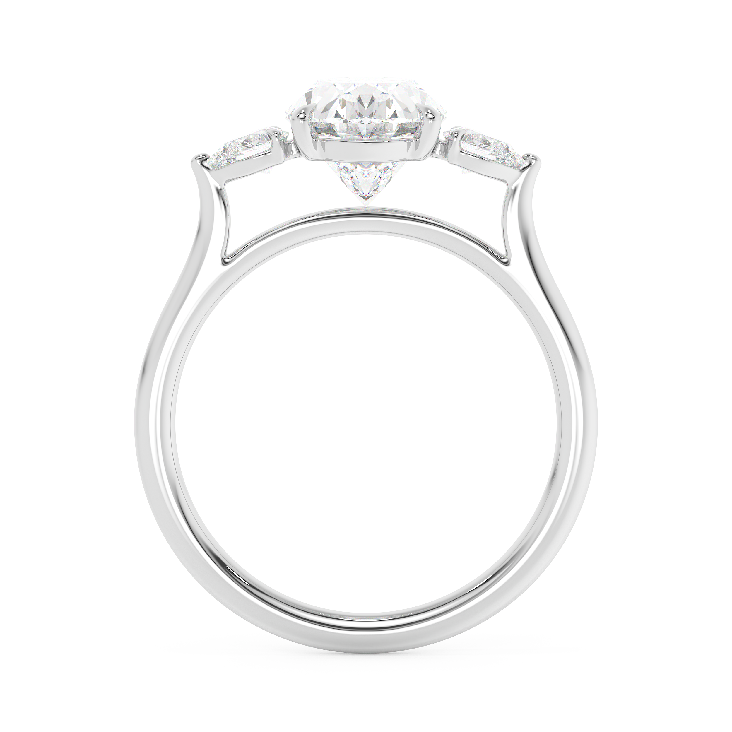 Emerald Solitaire Lab Grown Diamond Engagement Ring