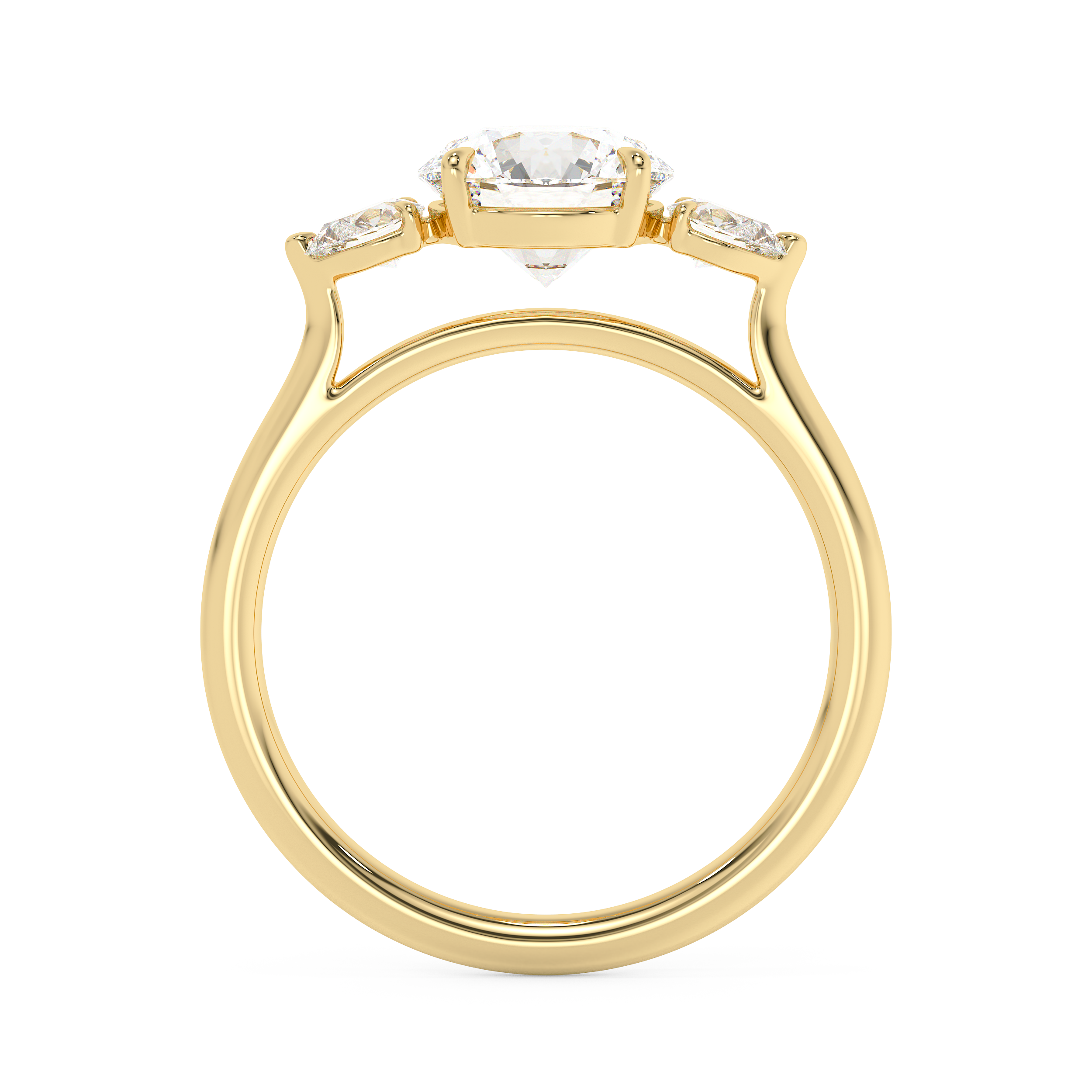 Emerald Solitaire Lab Grown Diamond Engagement Ring
