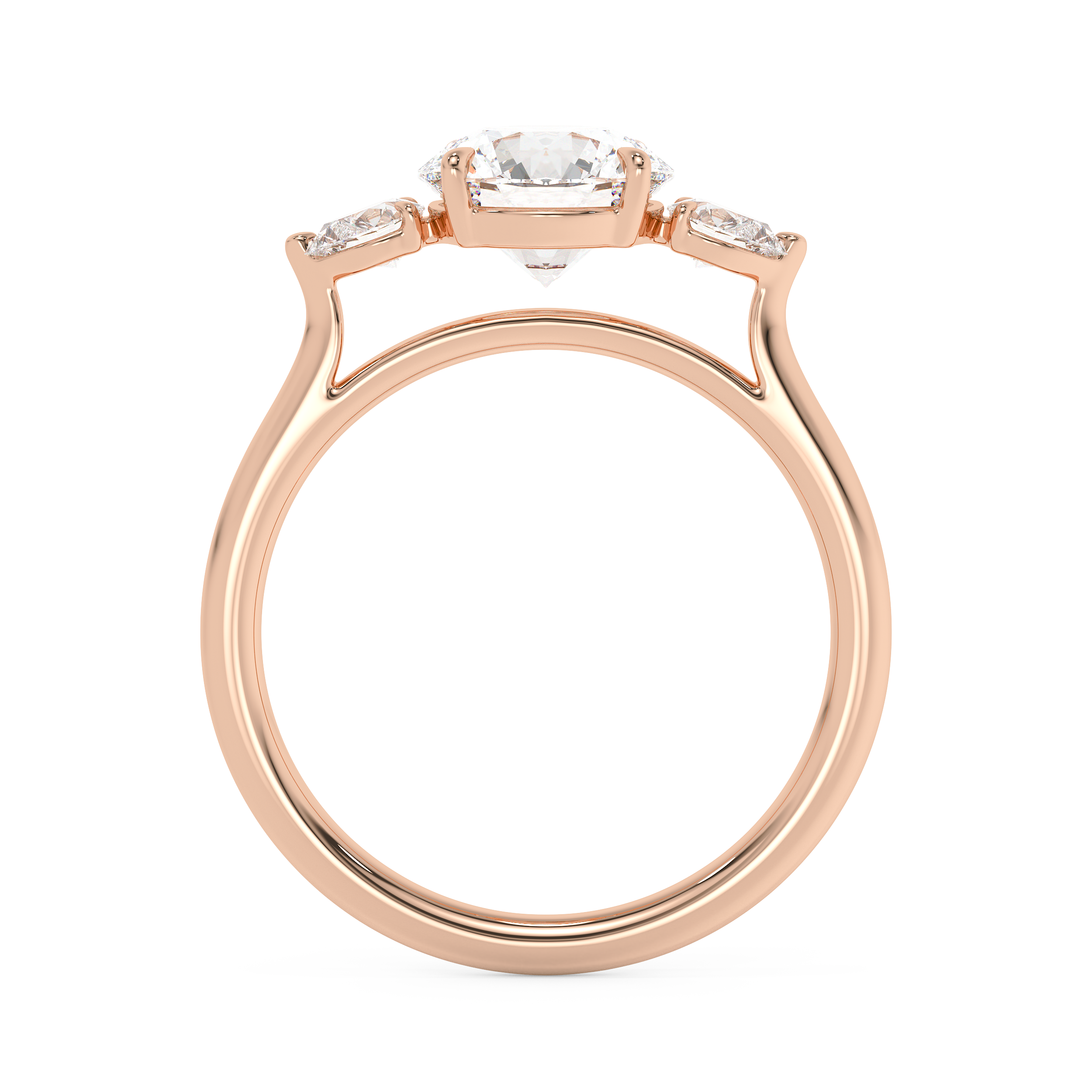 Emerald Solitaire Lab Grown Diamond Engagement Ring