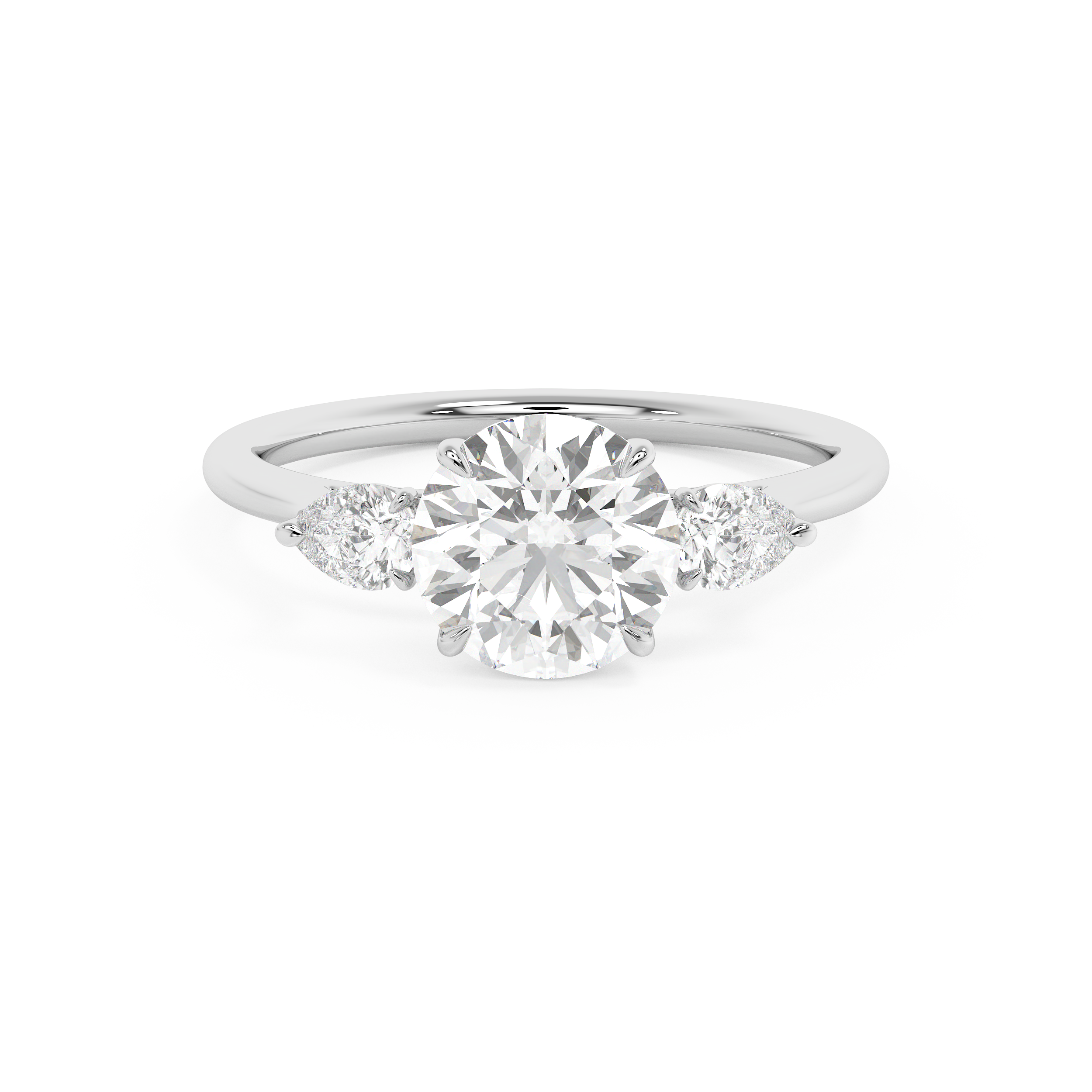 Emerald Solitaire Lab Grown Diamond Engagement Ring