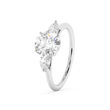 Emerald Solitaire Lab Grown Diamond Engagement Ring