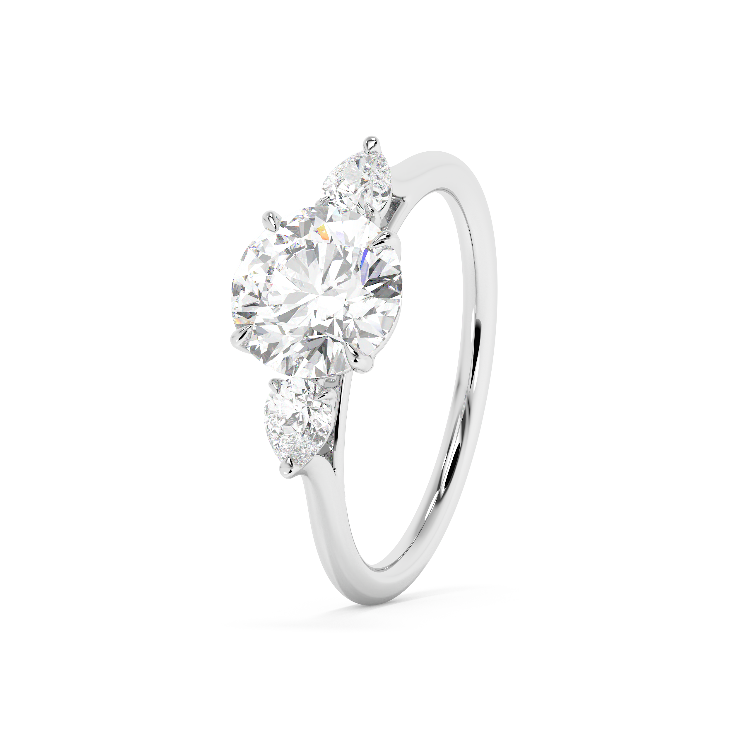 Emerald Solitaire Lab Grown Diamond Engagement Ring