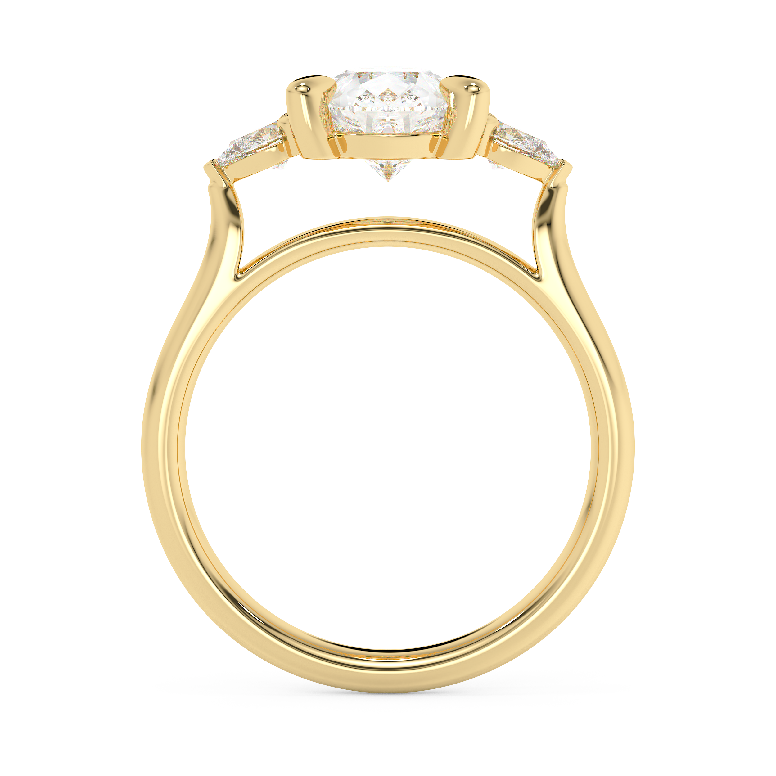 Emerald Solitaire Lab Grown Diamond Engagement Ring
