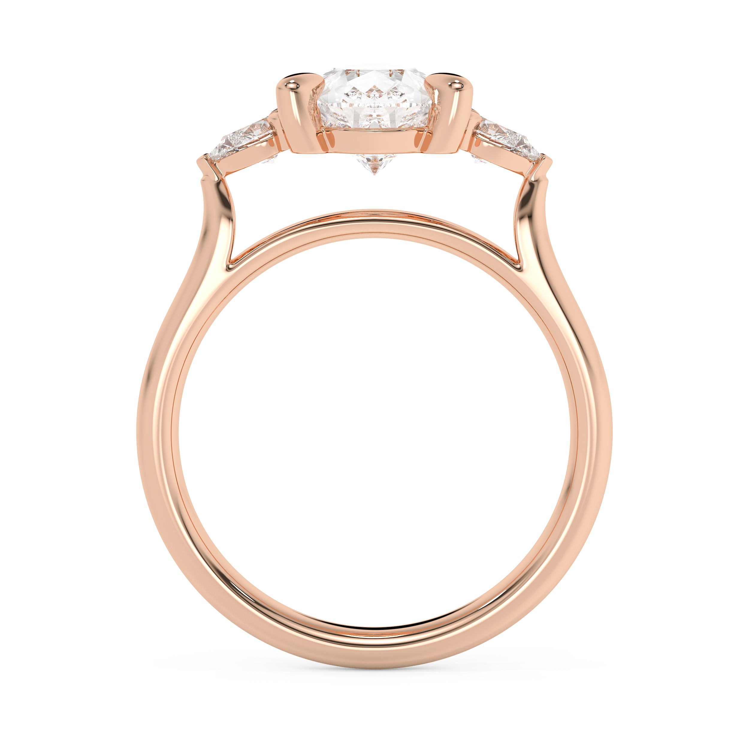 Emerald Solitaire Lab Grown Diamond Engagement Ring
