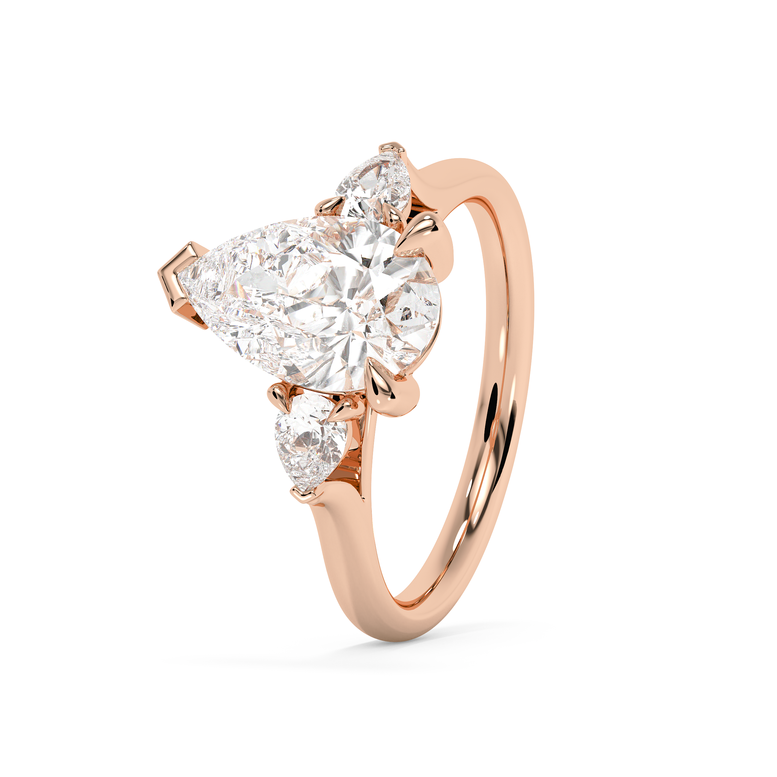 Emerald Solitaire Lab Grown Diamond Engagement Ring