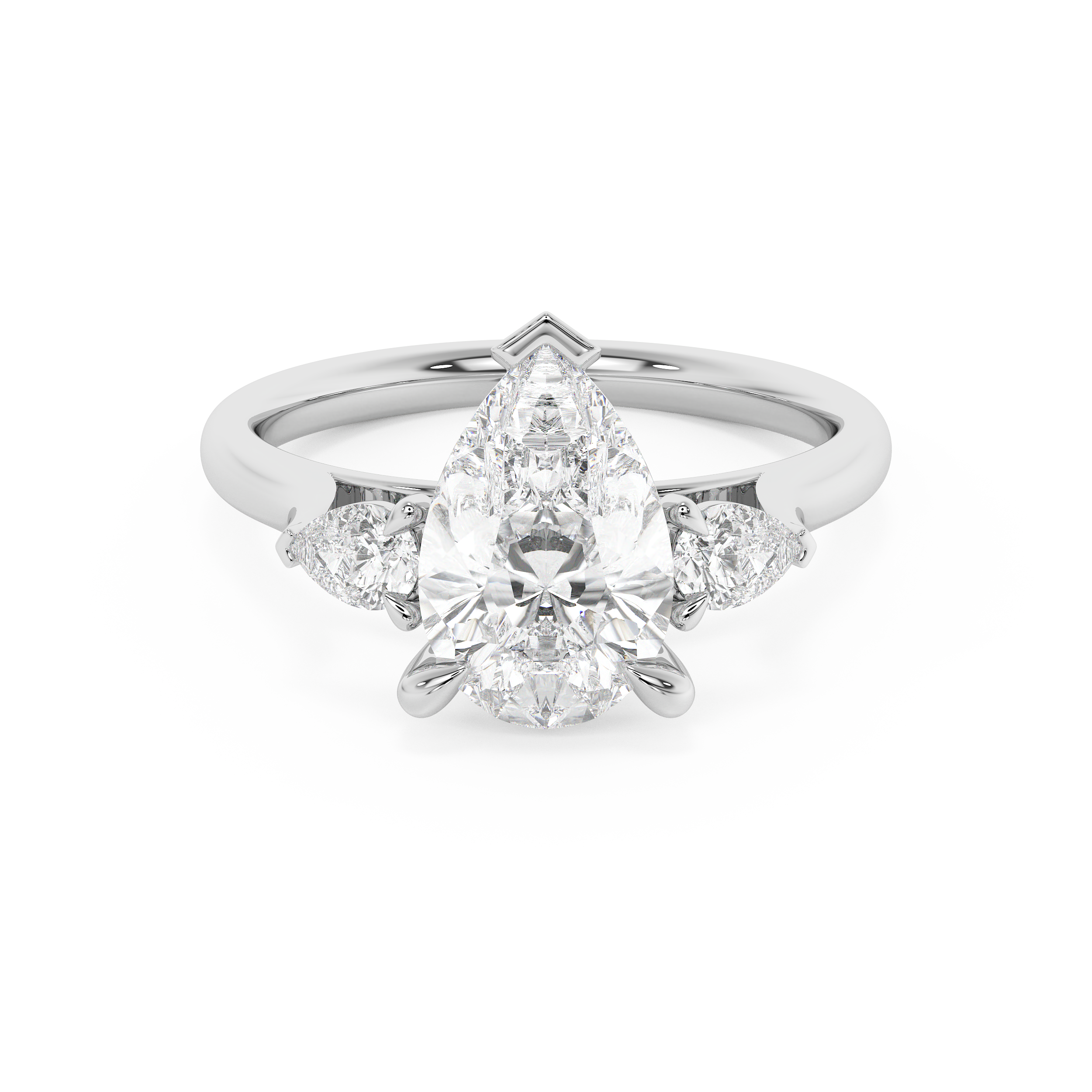 Emerald Solitaire Lab Grown Diamond Engagement Ring