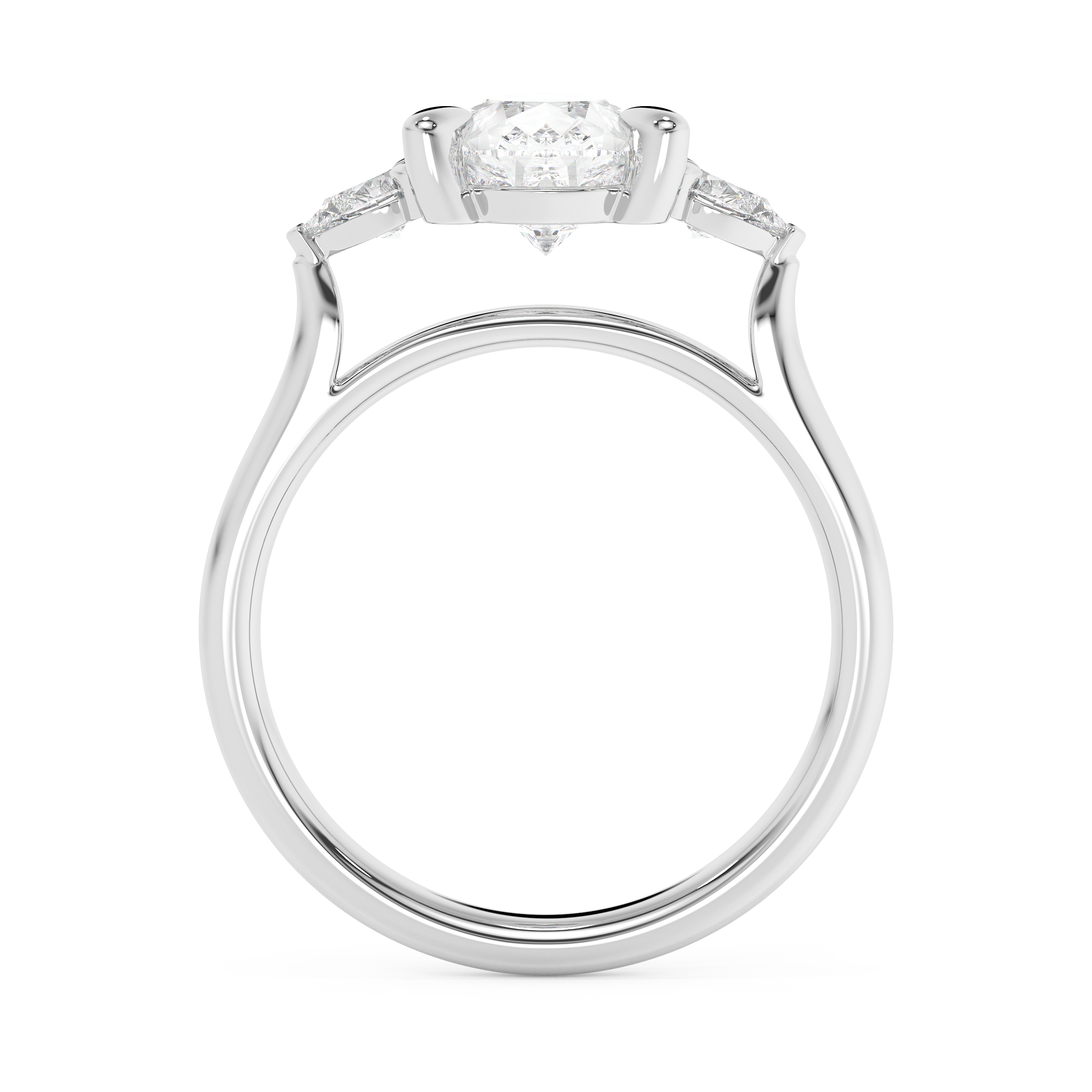 Emerald Solitaire Lab Grown Diamond Engagement Ring