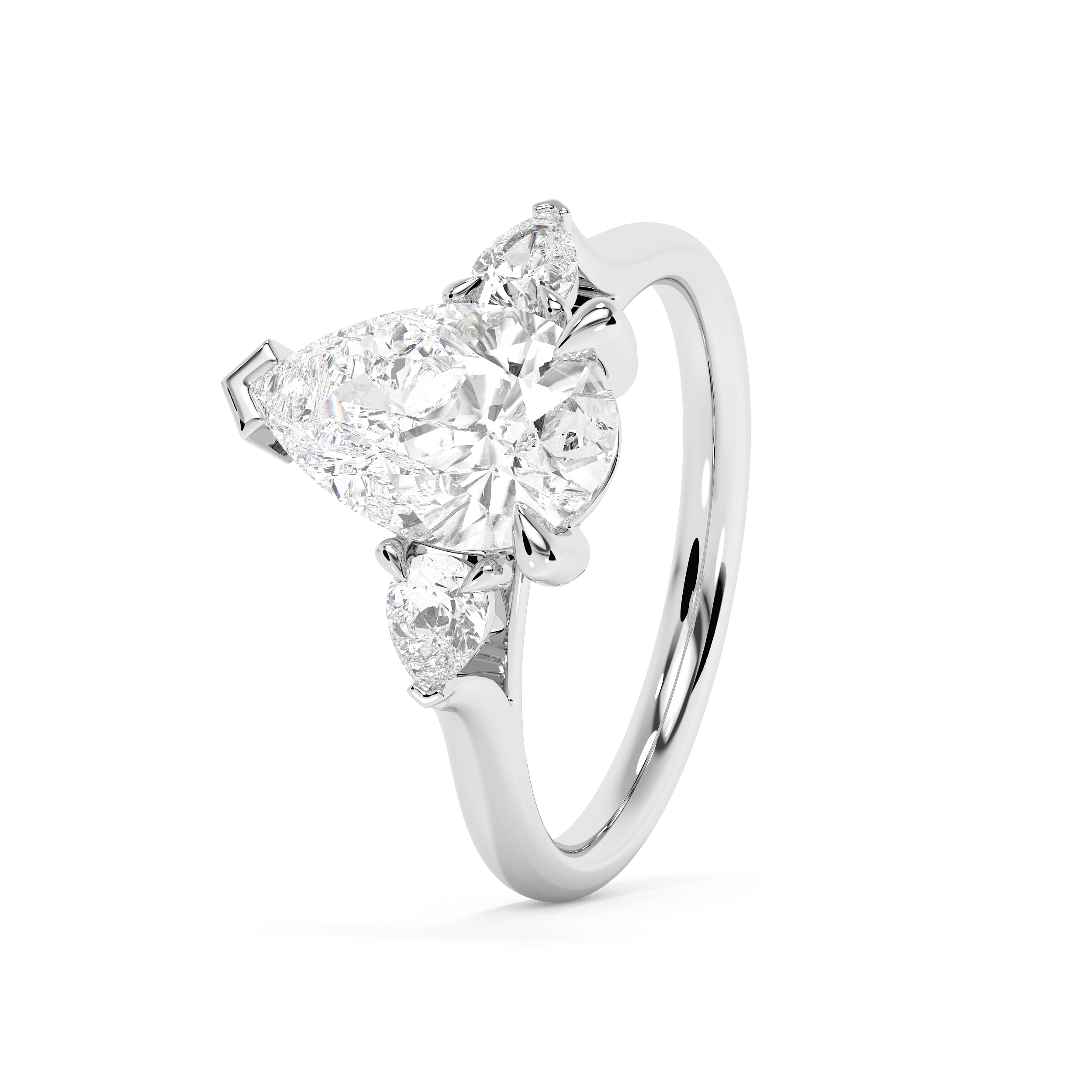 Emerald Solitaire Lab Grown Diamond Engagement Ring