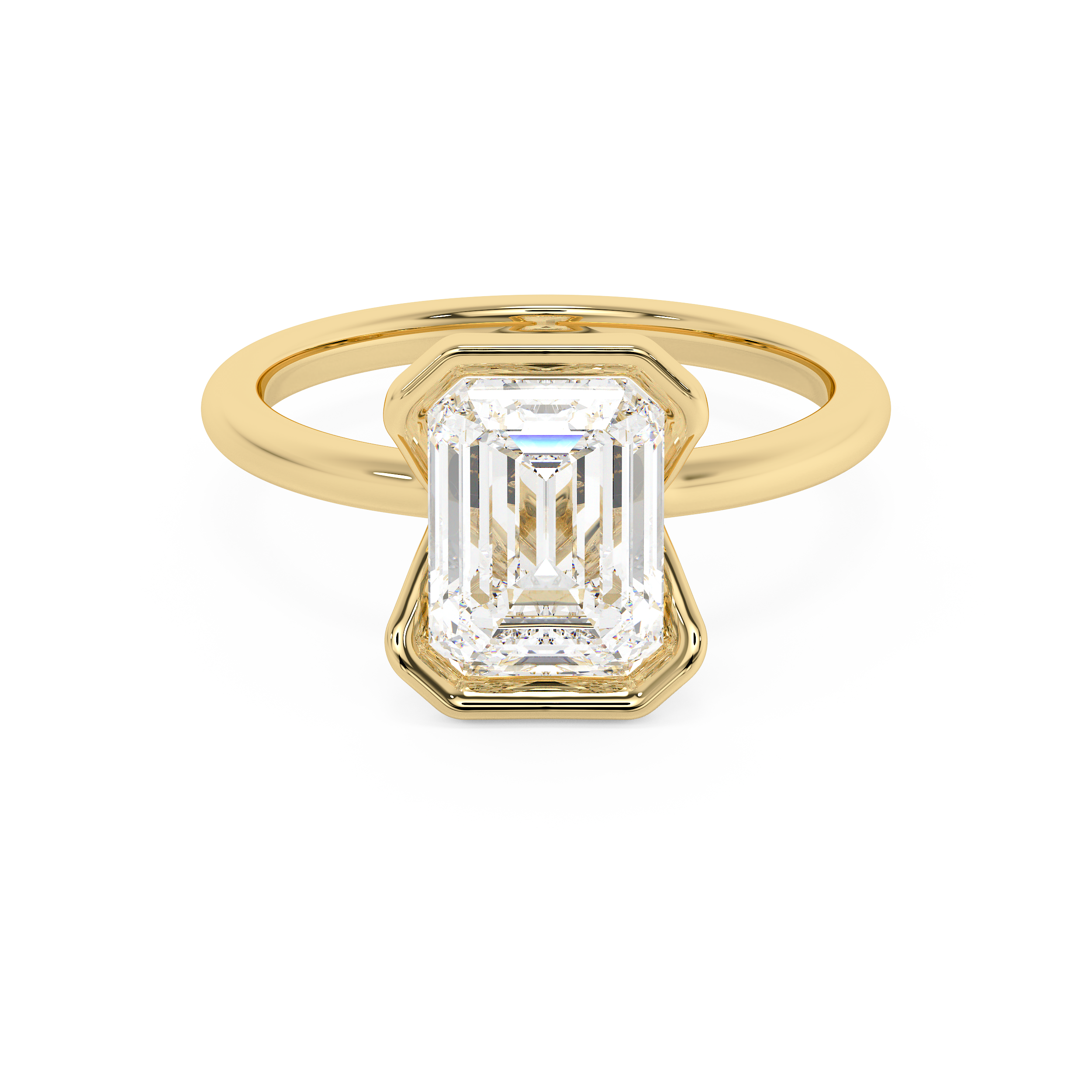 Emerald Solitaire Lab Grown Diamond Engagement Ring