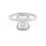 Emerald Solitaire Lab Grown Diamond Engagement Ring