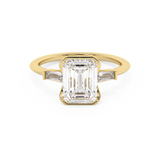 Emerald Solitaire Lab Grown Diamond Engagement Ring