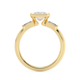 Emerald Solitaire Lab Grown Diamond Engagement Ring