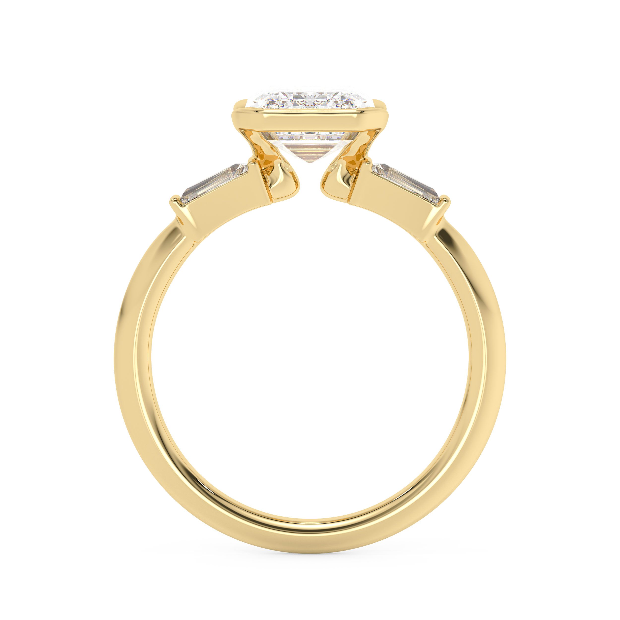 Emerald Solitaire Lab Grown Diamond Engagement Ring
