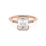 Emerald Solitaire Lab Grown Diamond Engagement Ring