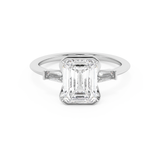 Emerald Solitaire Lab Grown Diamond Engagement Ring