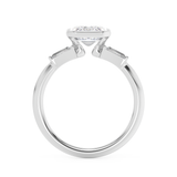 Emerald Solitaire Lab Grown Diamond Engagement Ring