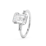 Emerald Solitaire Lab Grown Diamond Engagement Ring