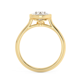 Emerald Solitaire Lab Grown Diamond Engagement Ring