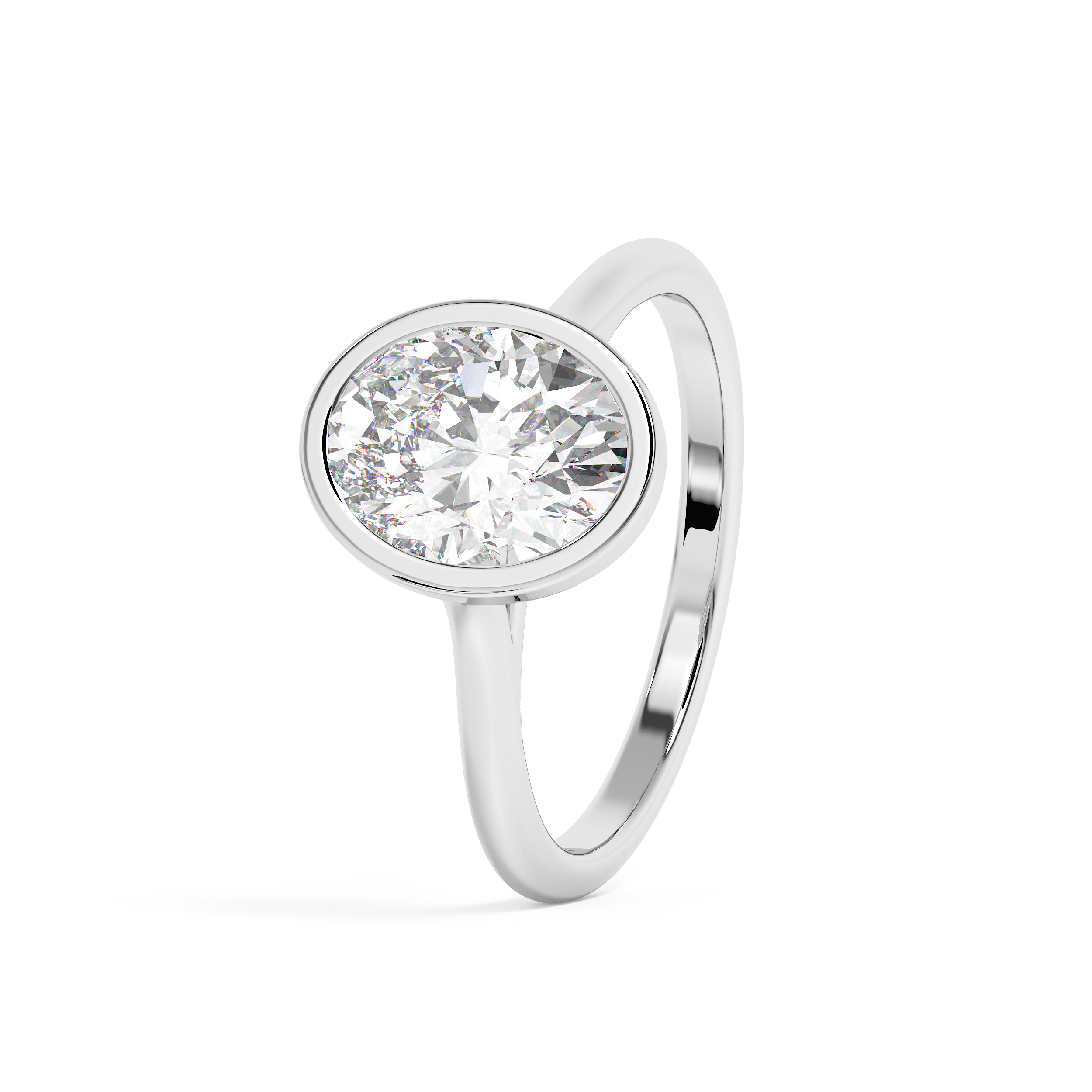 Emerald Solitaire Lab Grown Diamond Engagement Ring
