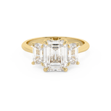 Emerald Solitaire Lab Grown Diamond Engagement Ring