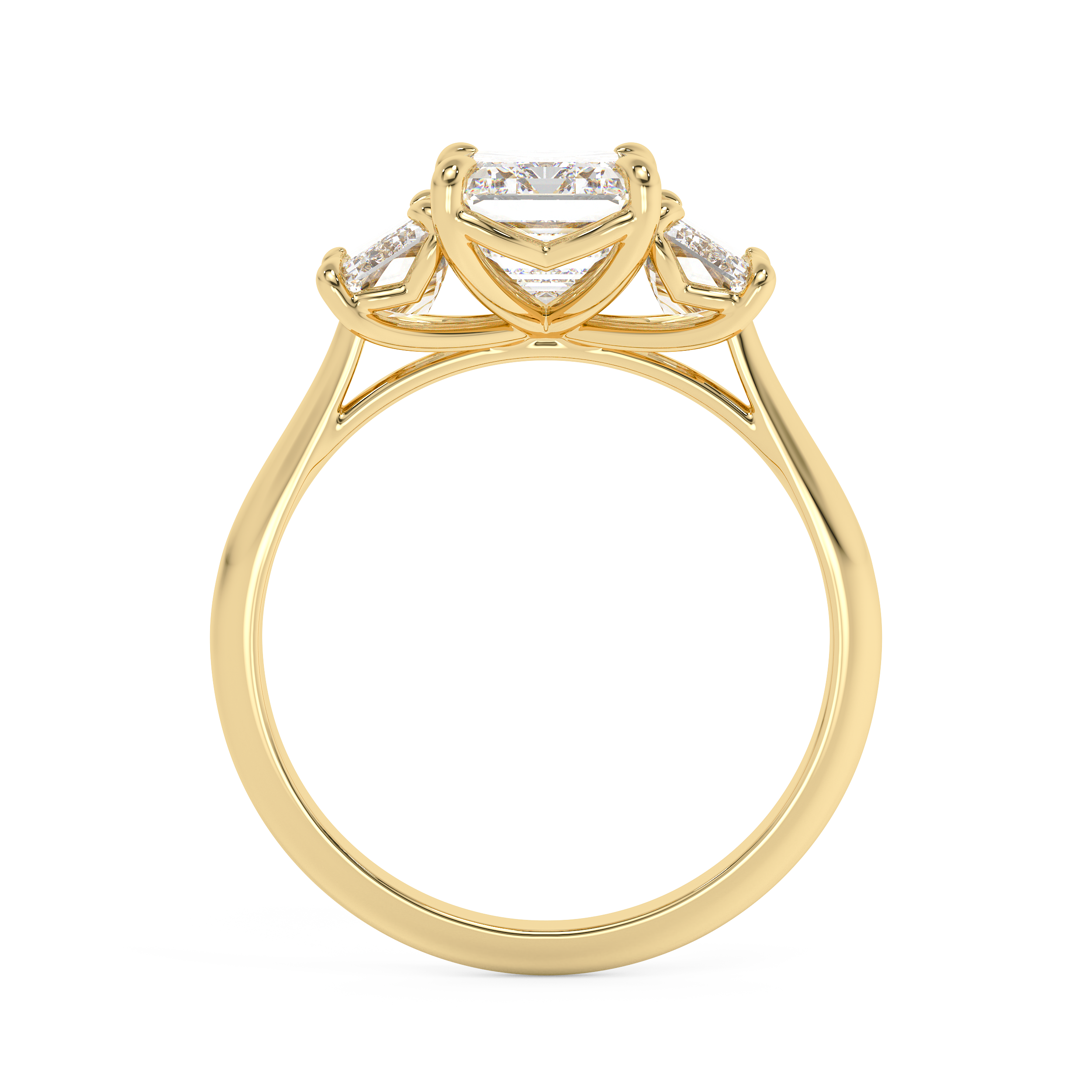 Emerald Solitaire Lab Grown Diamond Engagement Ring