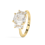 Emerald Solitaire Lab Grown Diamond Engagement Ring