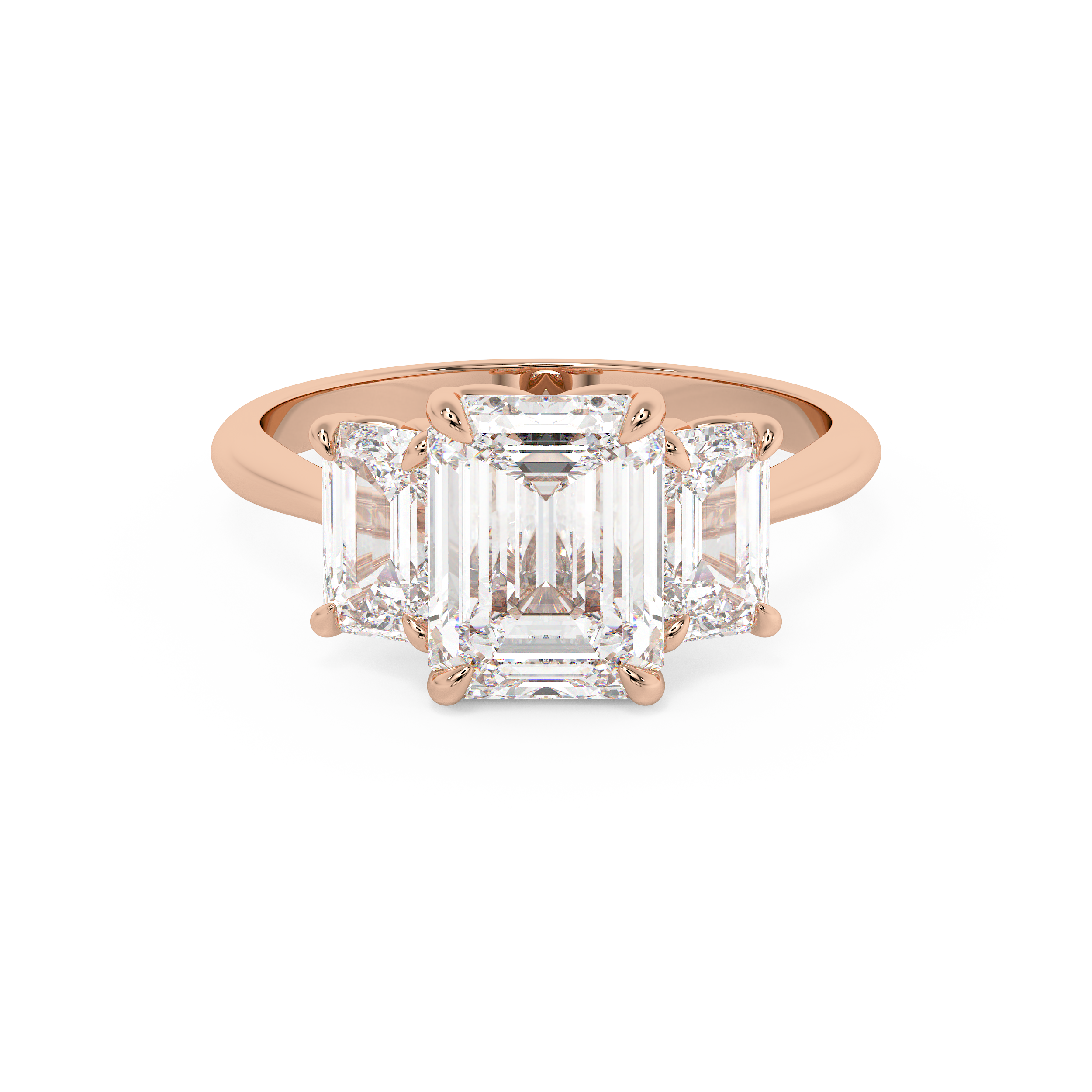 Emerald Solitaire Lab Grown Diamond Engagement Ring