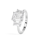 Emerald Solitaire Lab Grown Diamond Engagement Ring