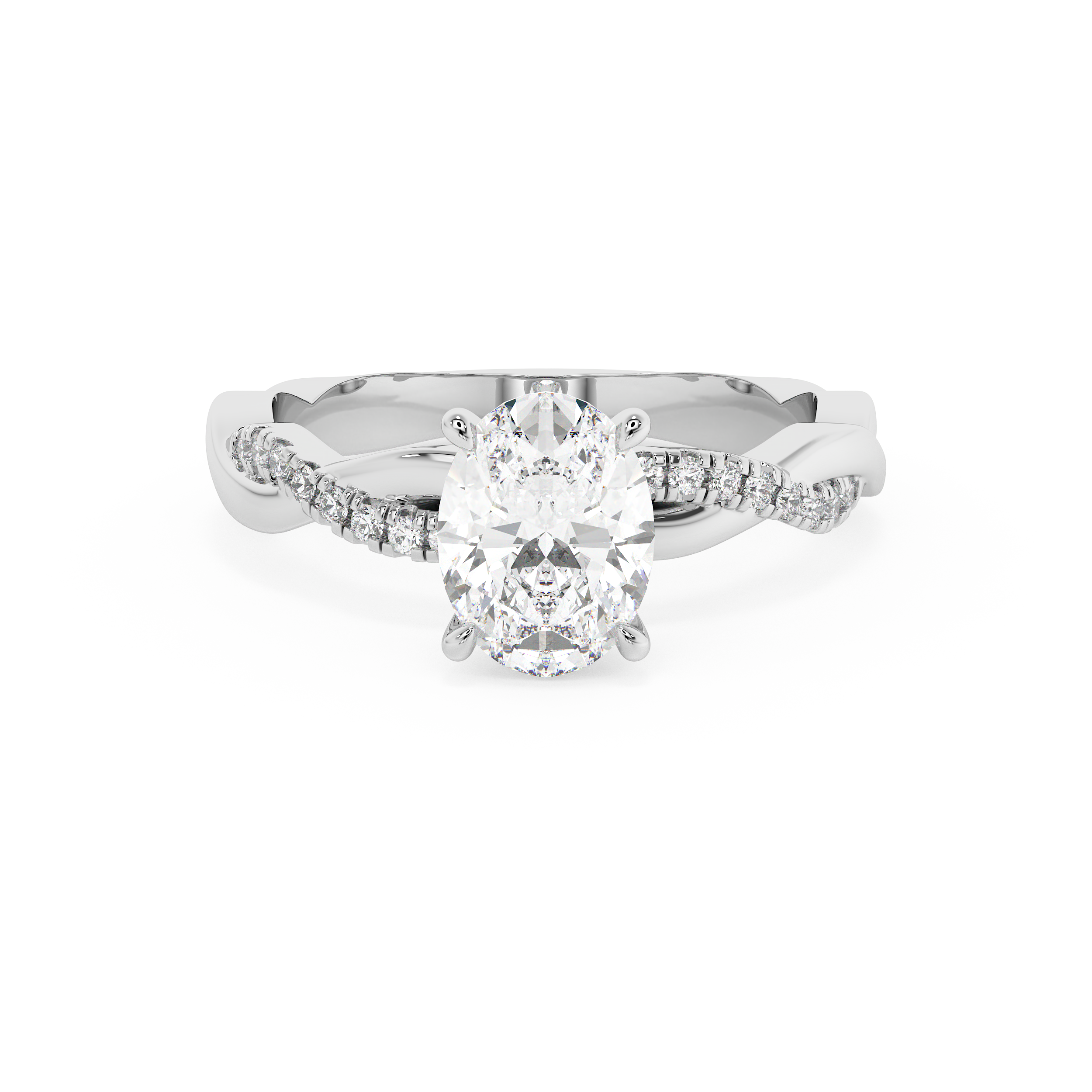 Emerald Solitaire Lab Grown Diamond Engagement Ring