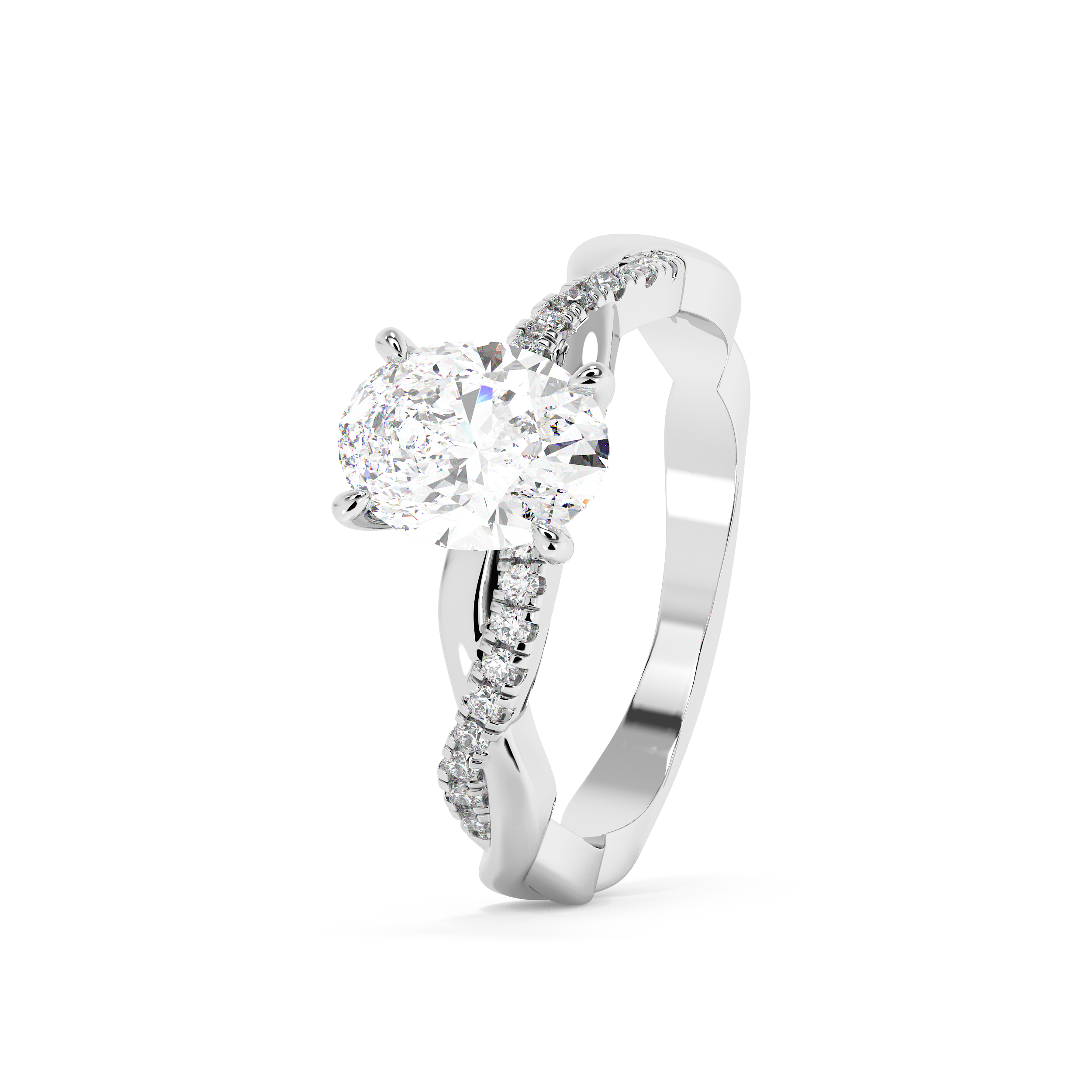 Emerald Solitaire Lab Grown Diamond Engagement Ring