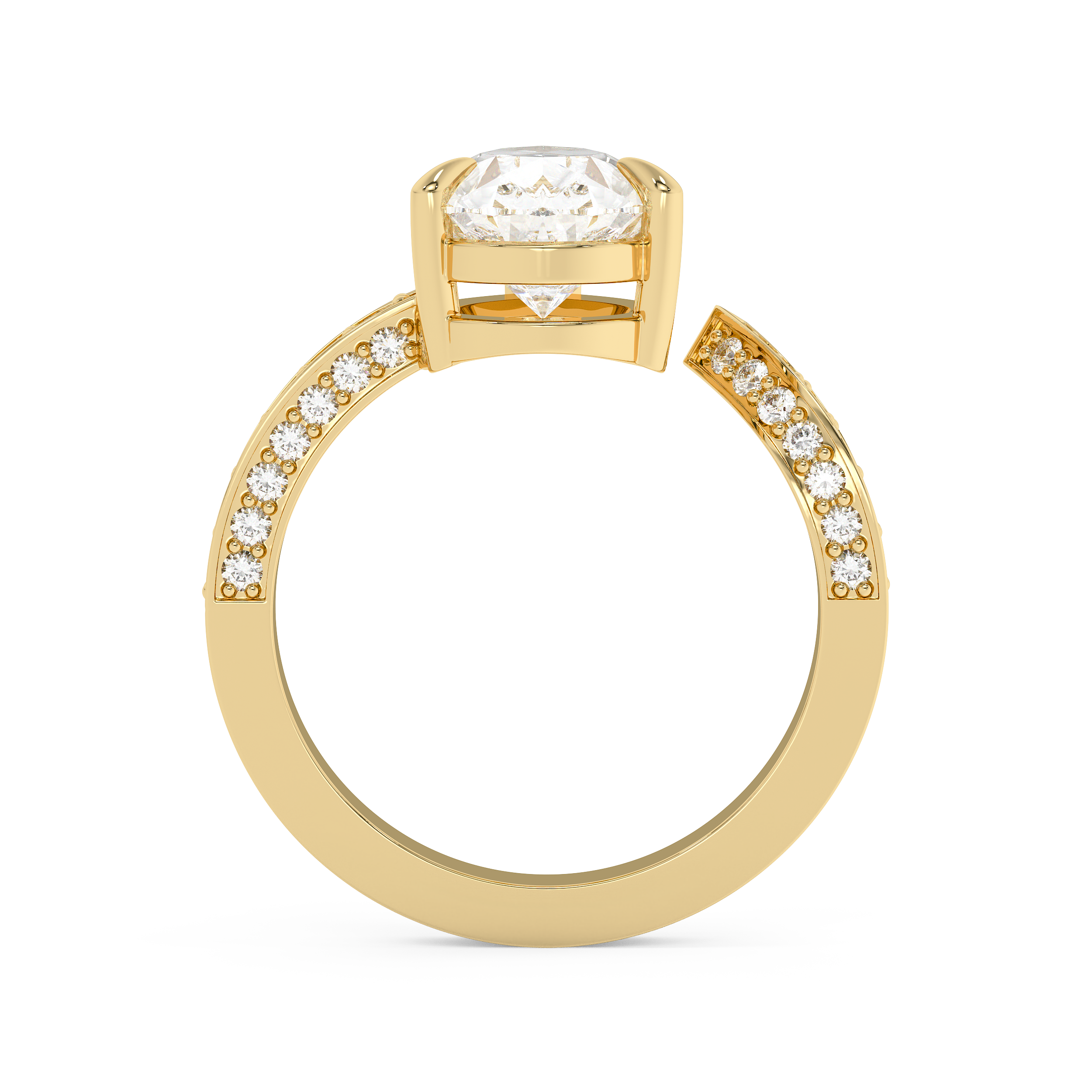 Emerald Solitaire Lab Grown Diamond Engagement Ring
