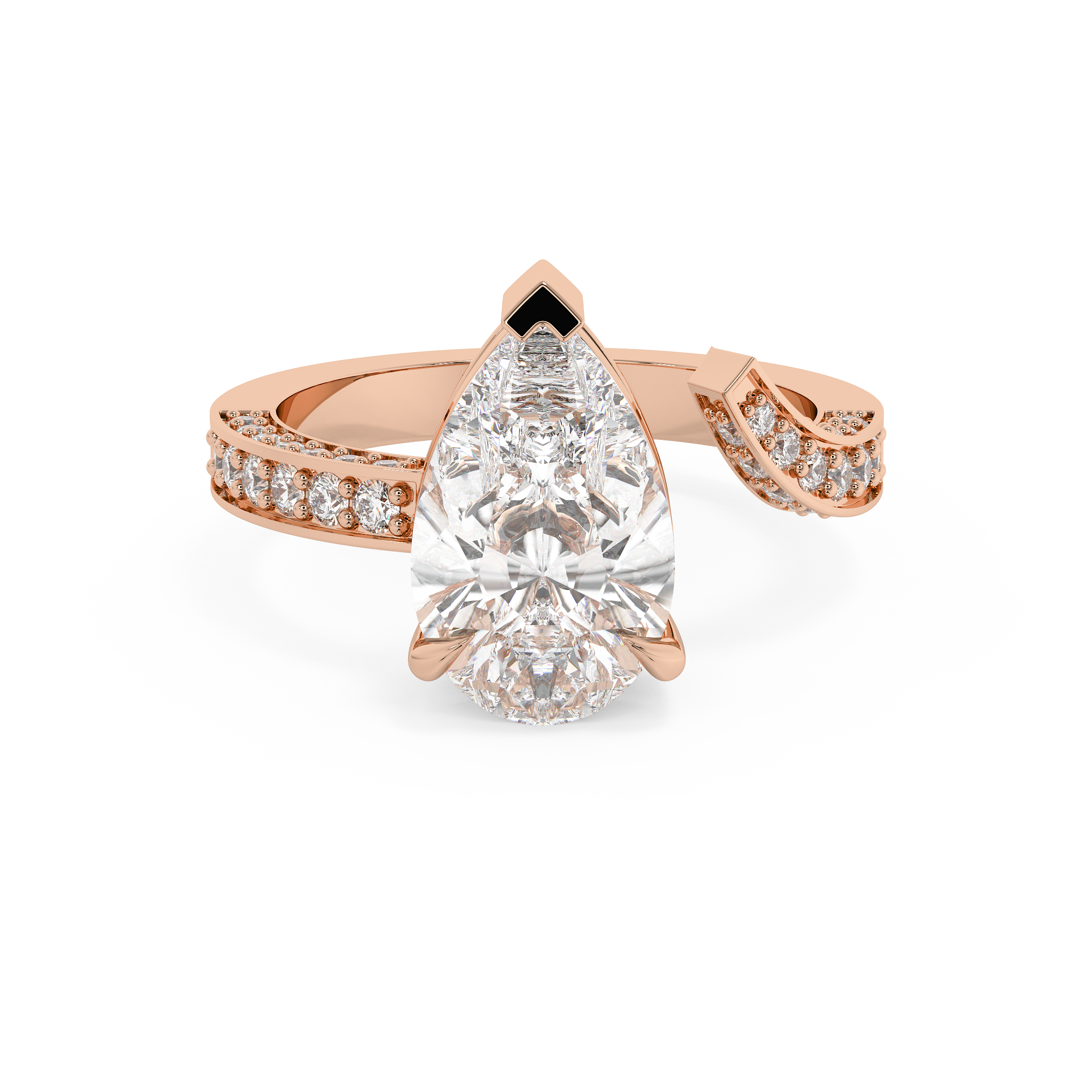 Emerald Solitaire Lab Grown Diamond Engagement Ring