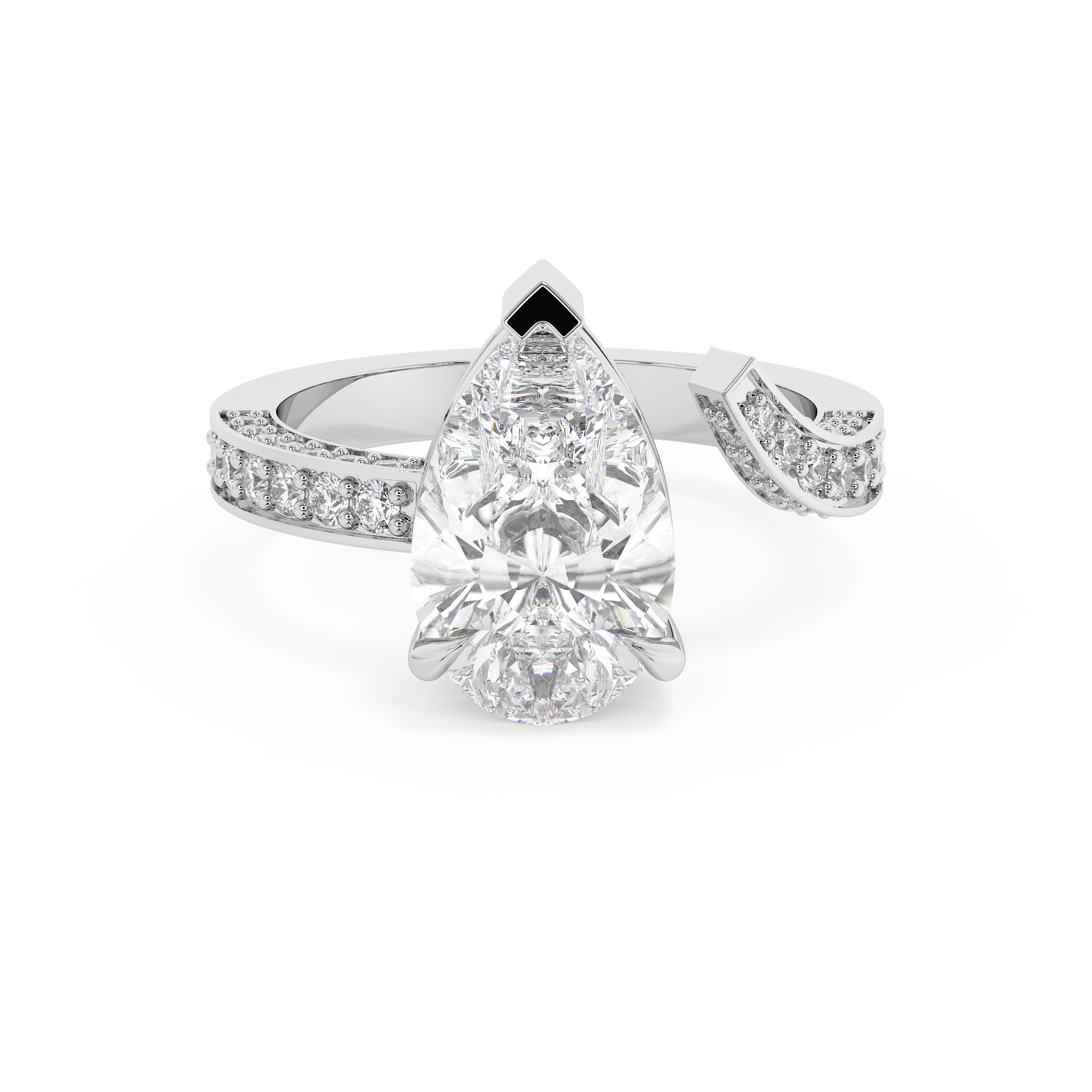 Emerald Solitaire Lab Grown Diamond Engagement Ring