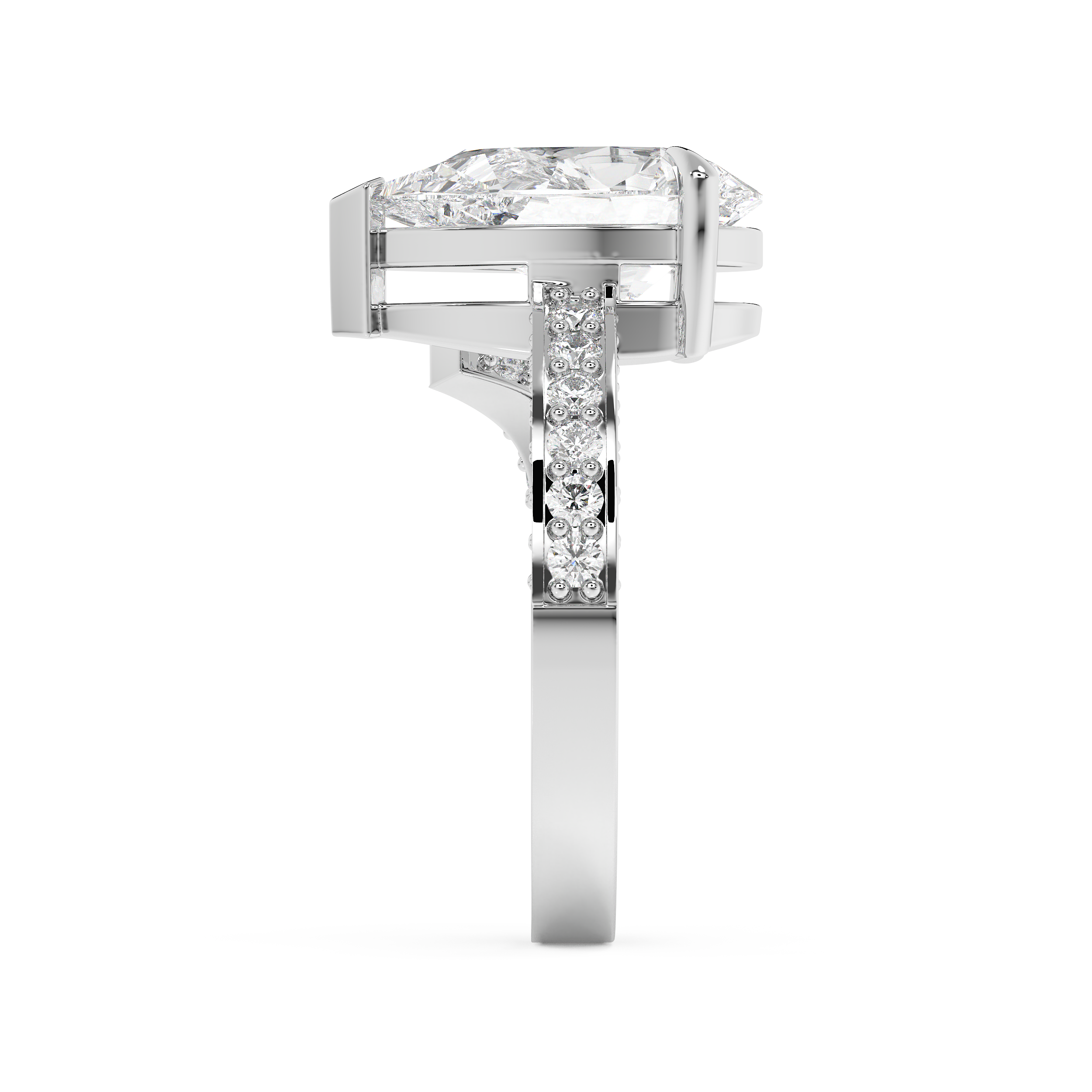 Emerald Solitaire Lab Grown Diamond Engagement Ring
