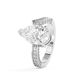 Emerald Solitaire Lab Grown Diamond Engagement Ring