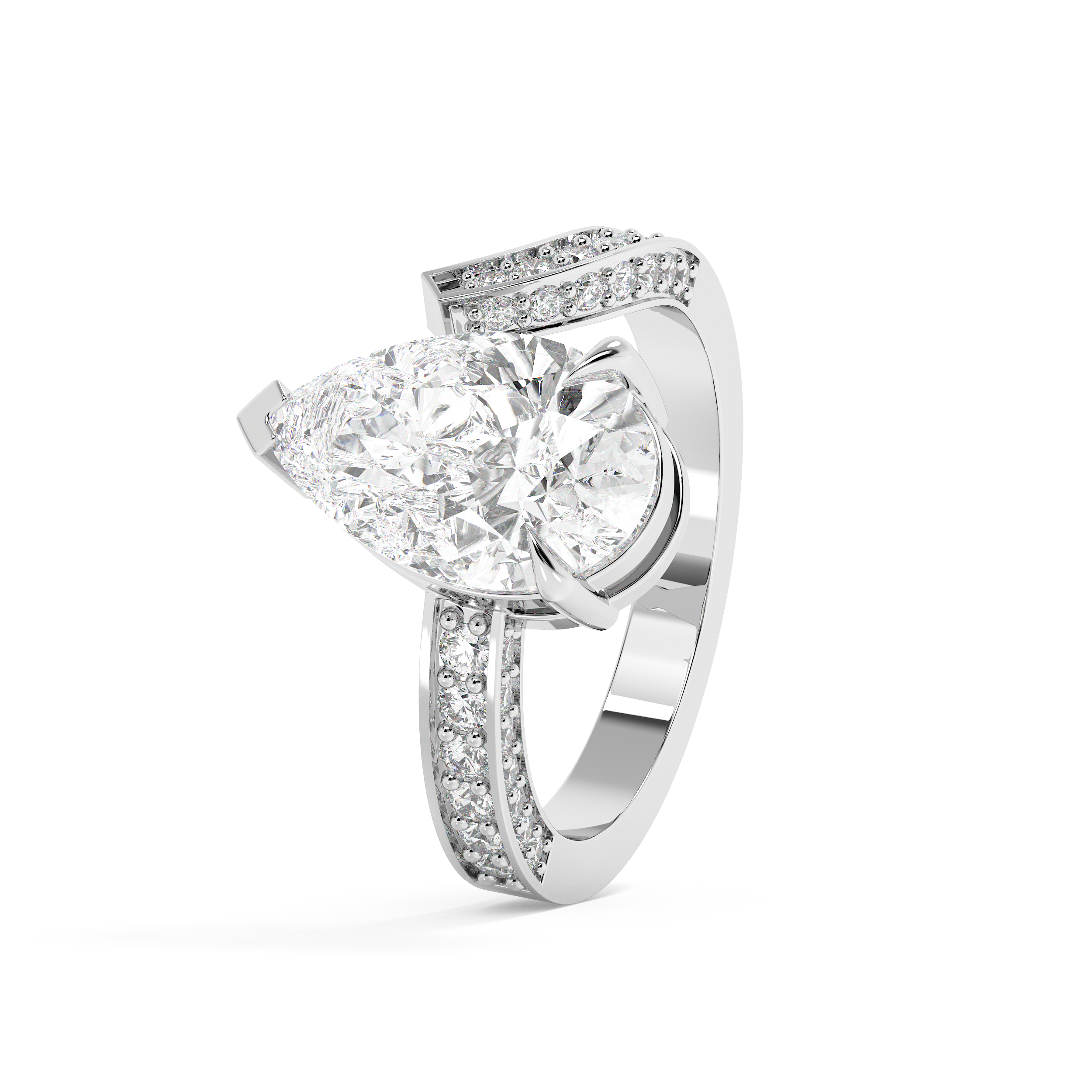 Emerald Solitaire Lab Grown Diamond Engagement Ring