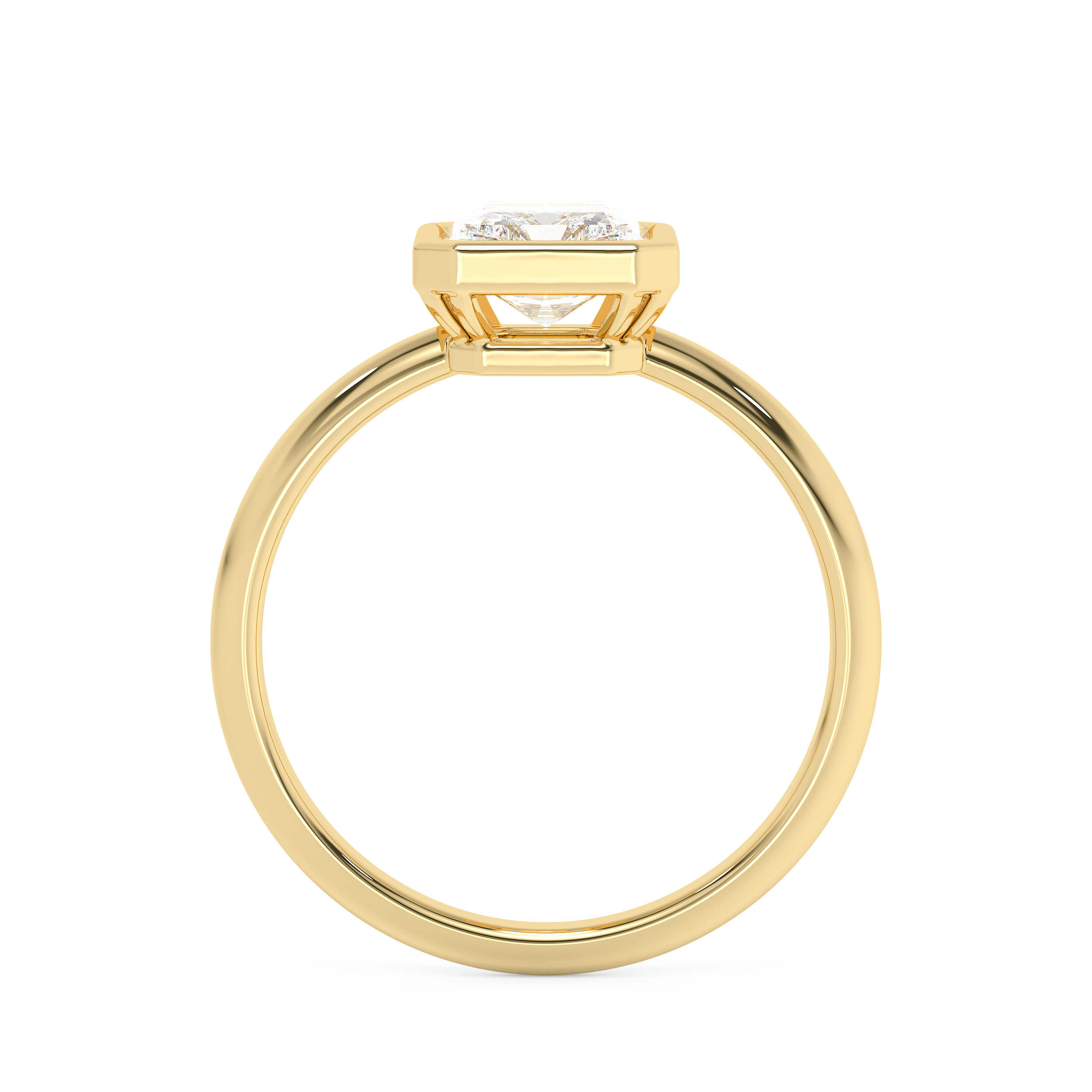 Emerald Solitaire Lab Grown Diamond Engagement Ring