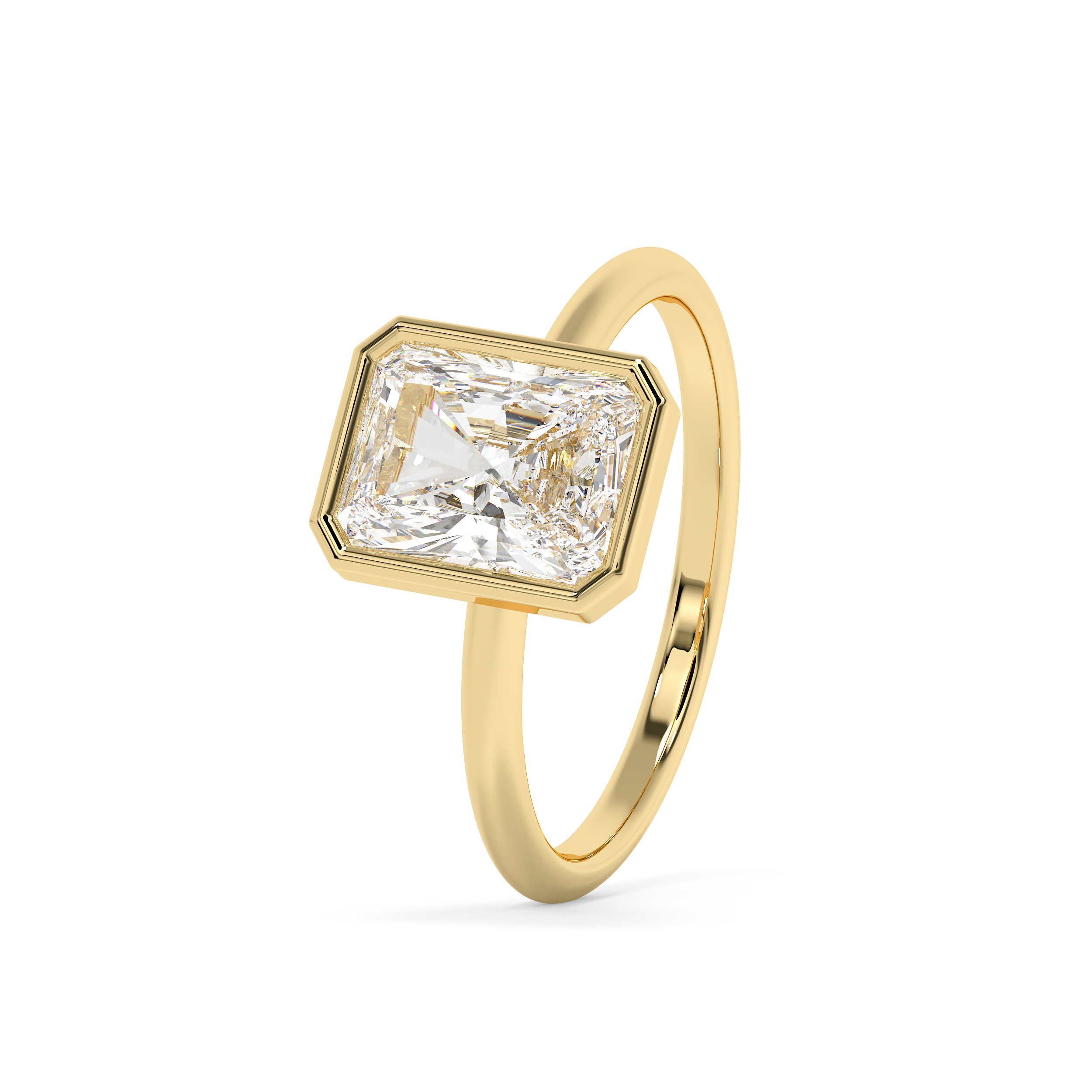 Emerald Solitaire Lab Grown Diamond Engagement Ring