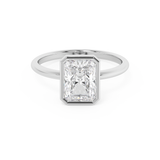Emerald Solitaire Lab Grown Diamond Engagement Ring